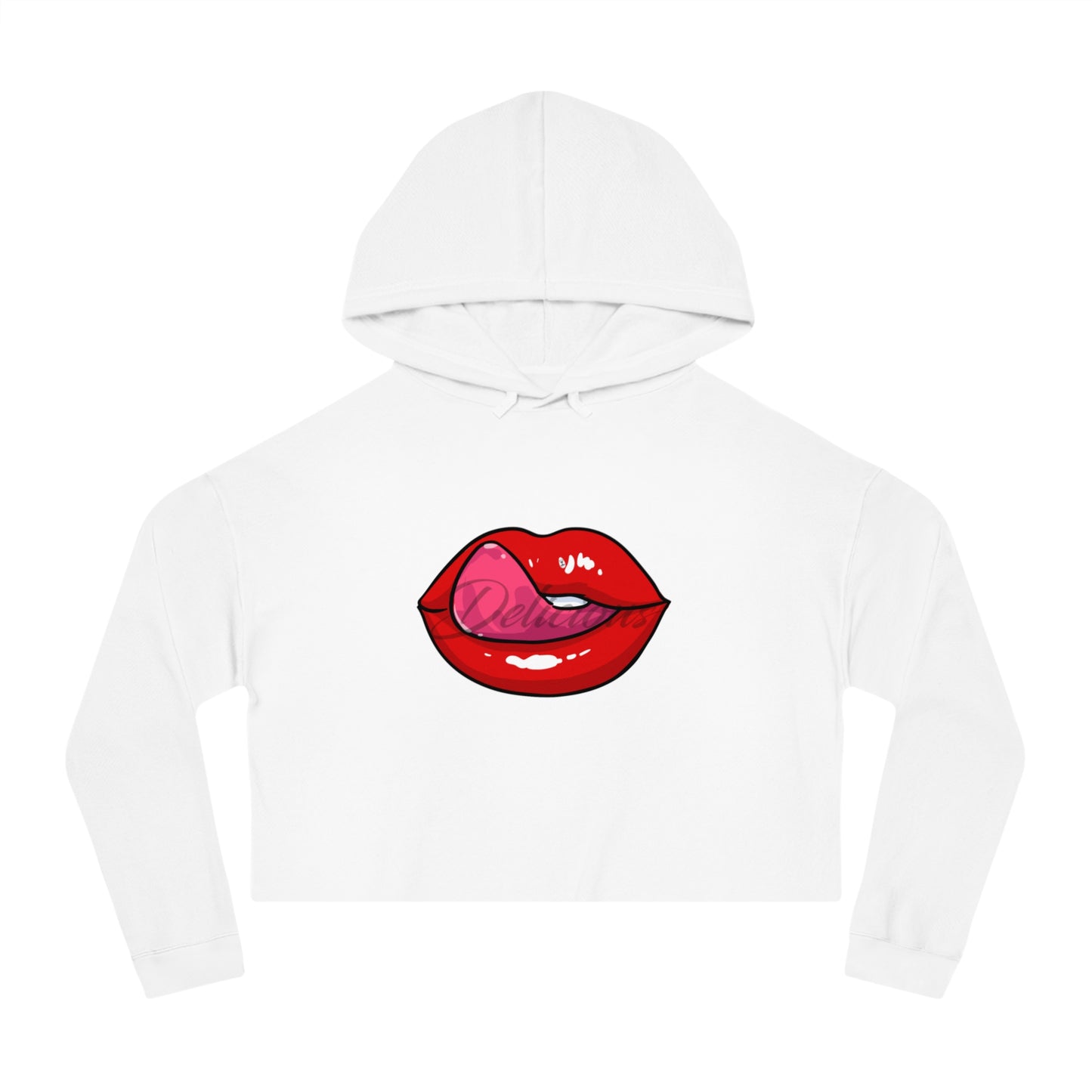 Delicious Lip Service Cropped Hooded Sweatshirt