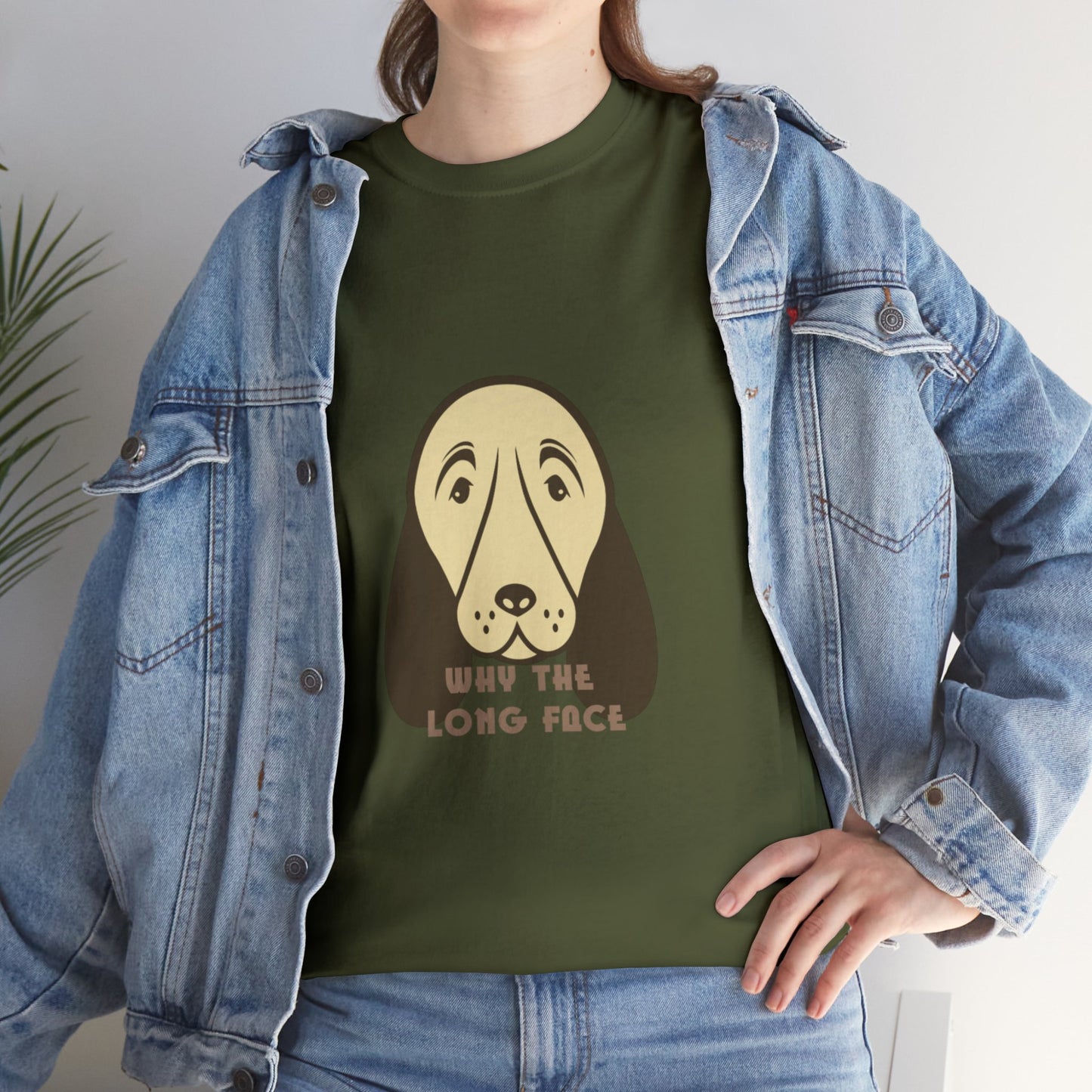 Unisex "Why The Long Face Heavy Cotton Tee. Dog T-Shirt, Unisex, Dog Lover, Birthday Gift, Gift For Dog Dad, Gift For Animal Lover
