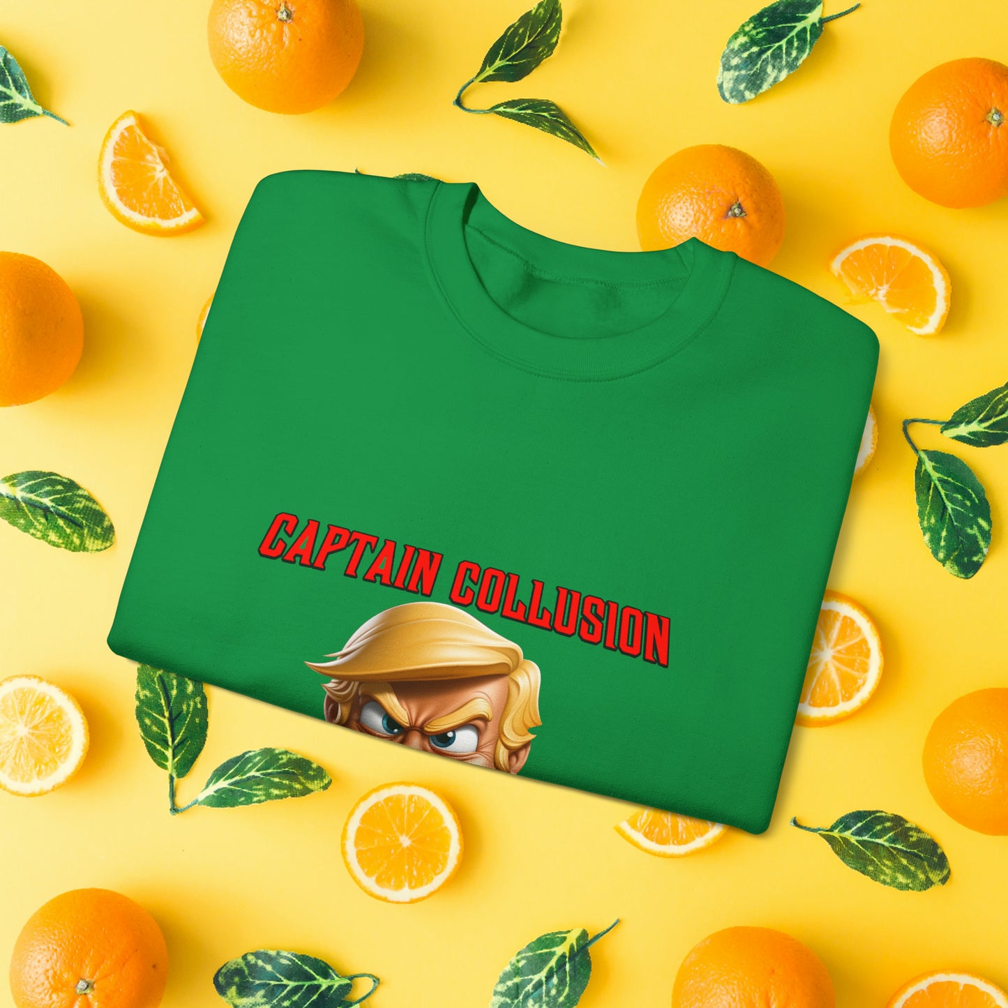 Unisex "Captain Collusion"  Heavy Blend™ Crewneck Sweatshirt. Political Shirt. Donald Trump Shirt. 2024 Election. Unisex. Gift For Him. Gift For Her. Birthday Gift. Christmas Gift.