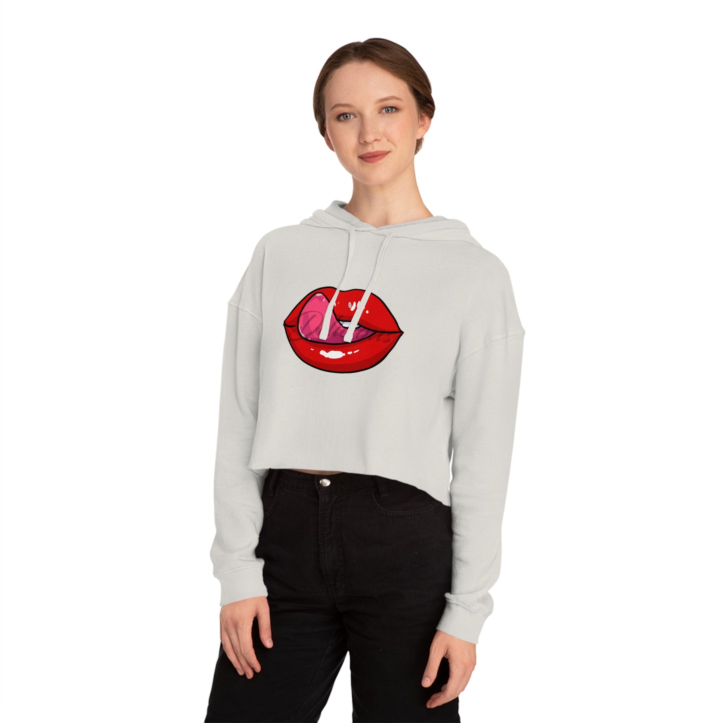 Delicious Lip Service Cropped Hooded Sweatshirt
