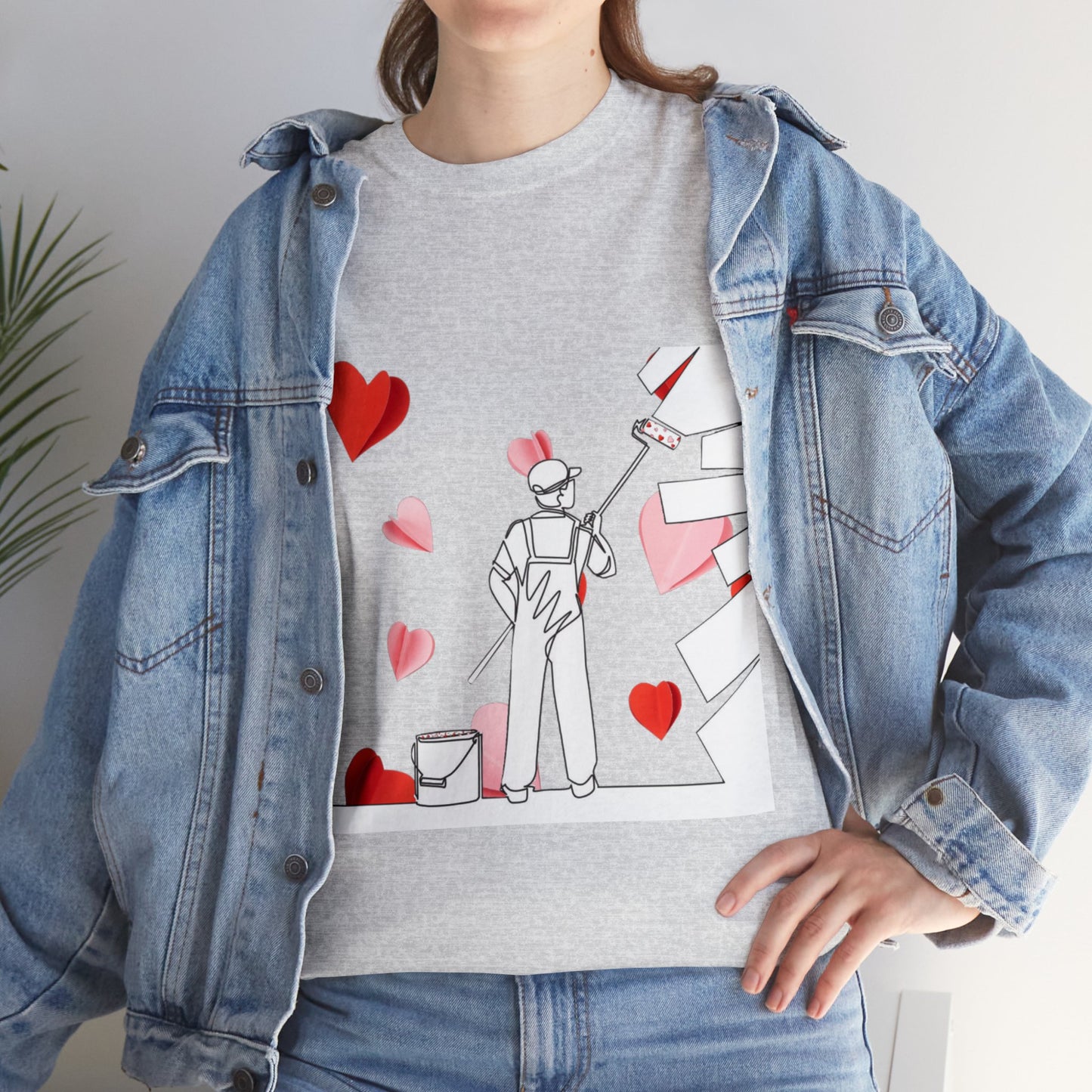 Unisex "Painted Heart" Cotton Tee. Unisex Shirt. Valentines Day Gift. Valentines Day. Couples Shirt. Anniversary Gift. Gift For Him/Her.