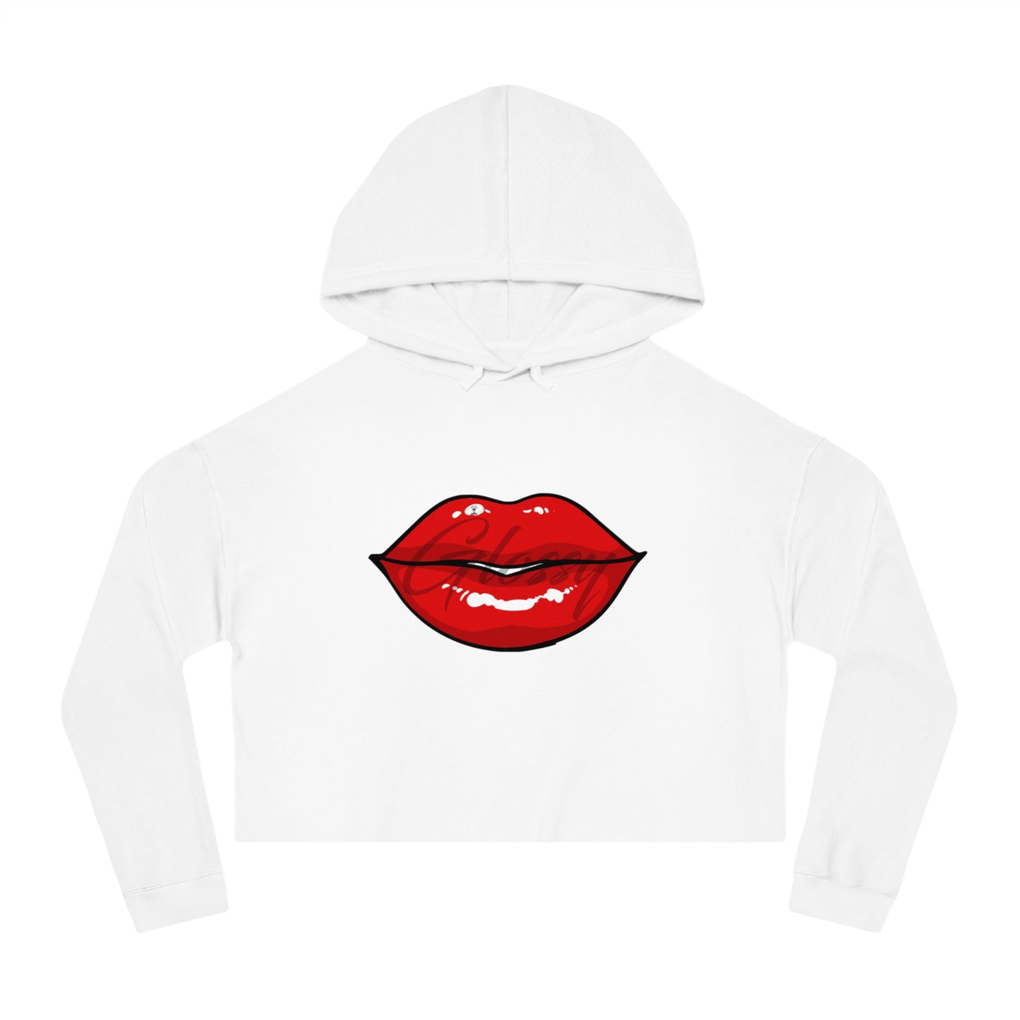 Glossy Lip Service Women's Cropped Hooded Sweatshirt