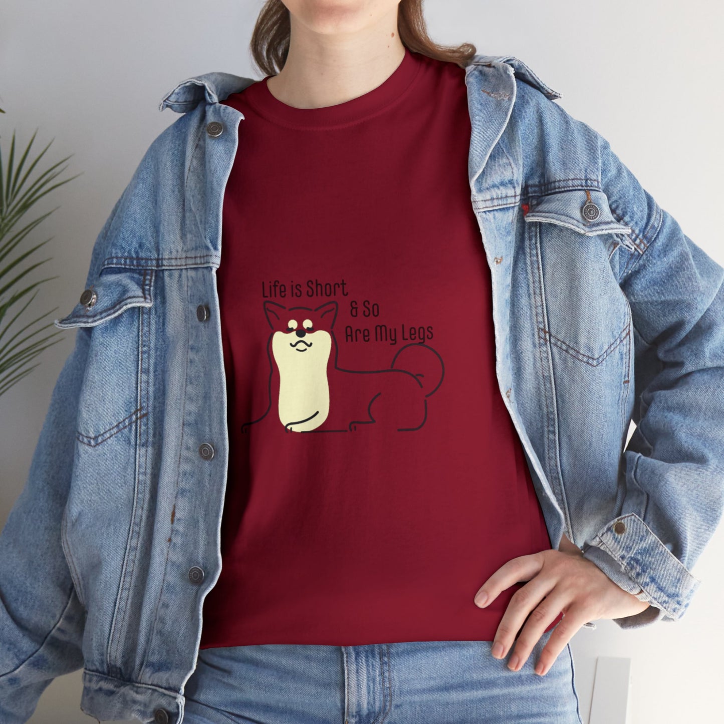 Unisex "Life Is Short" Heavy Cotton Tee. Corgi Lover, Unisex, Dog Lover, Animal Lover, Pet Owner, Birthday Gift, Funny Shirt, Inspirational.