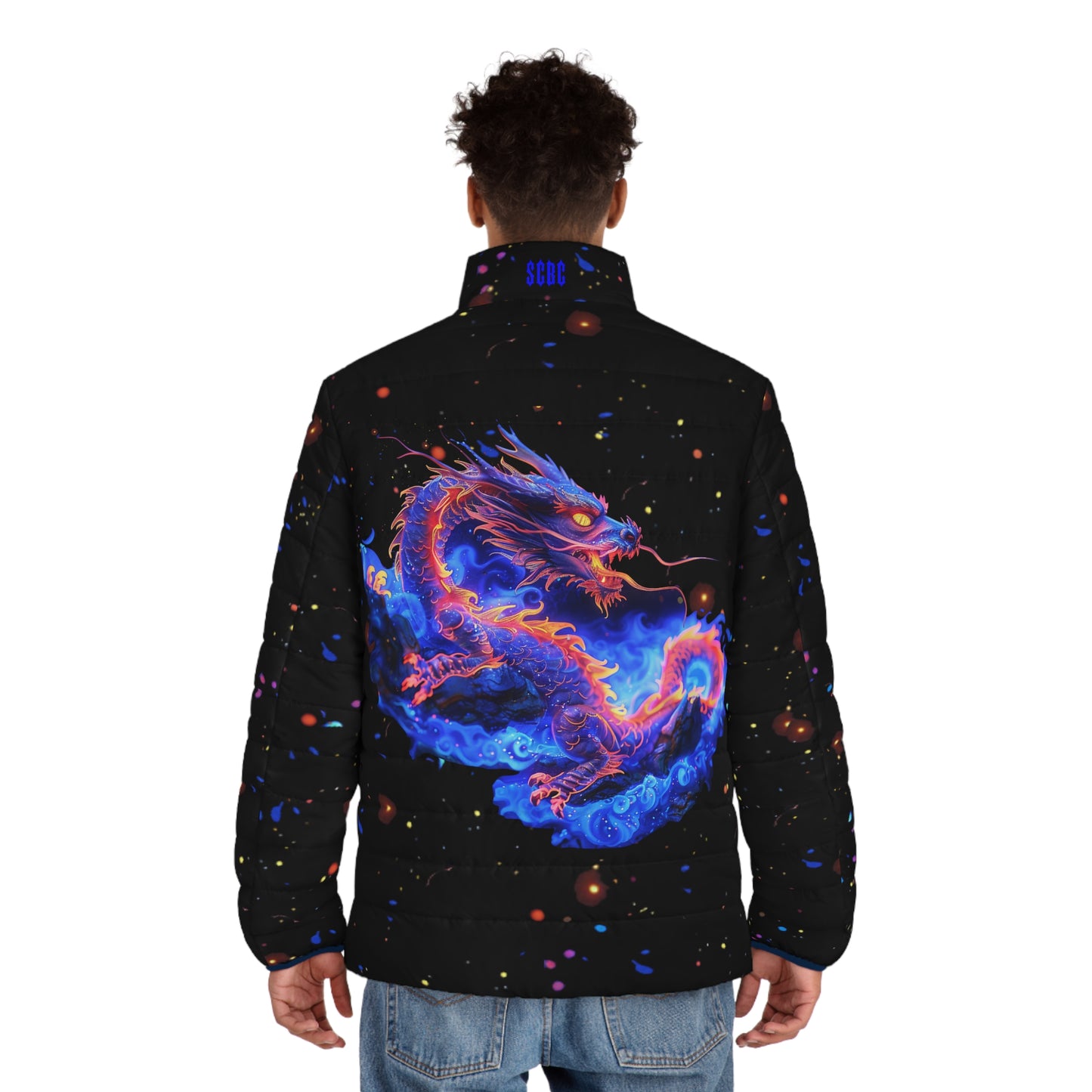 Neon Dragon Puffer Jacket
