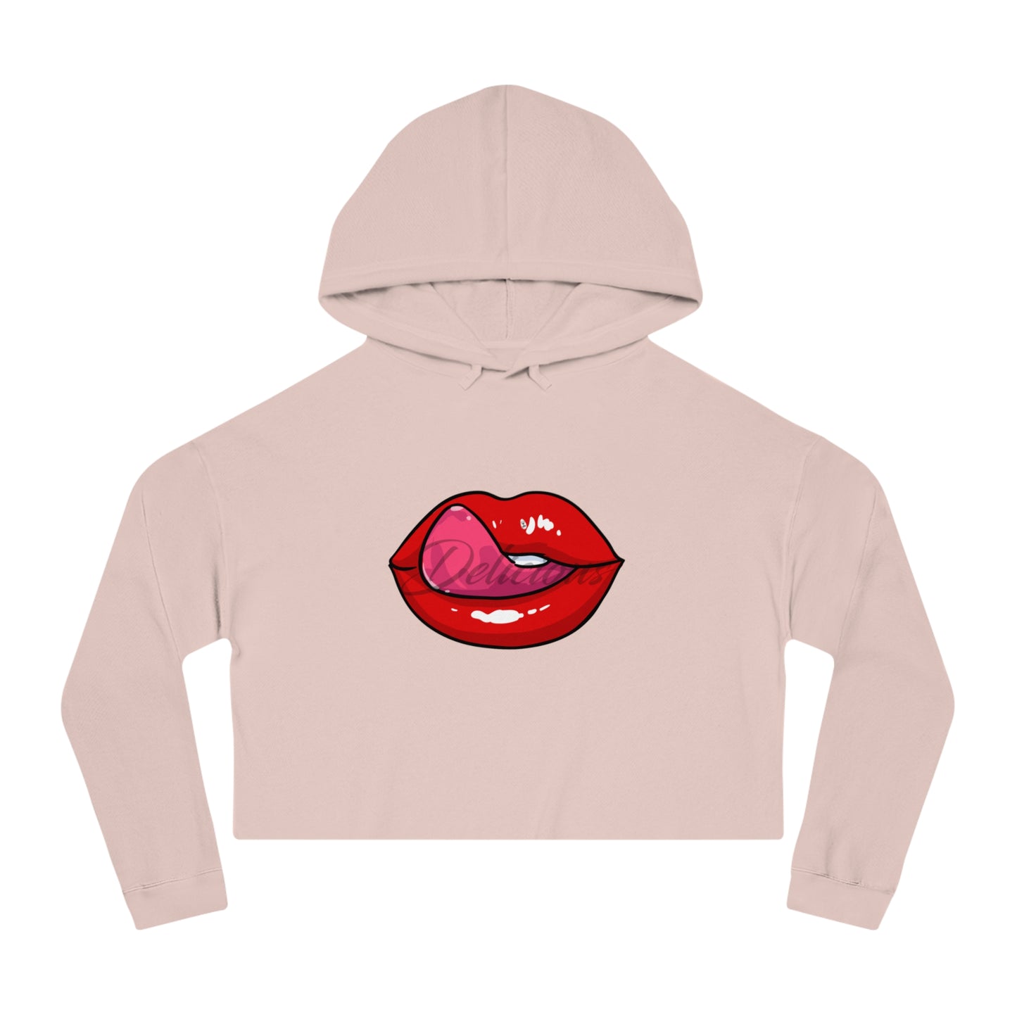 Delicious Lip Service Cropped Hooded Sweatshirt