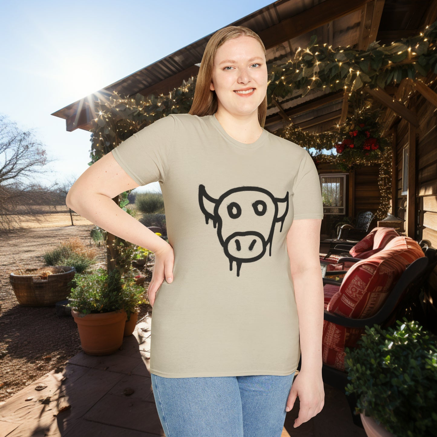 Unisex " Moo Cow" Soft Style T-Shirt.  Farmer Shirt, Cow Shirt, Gift For Animal Lovers, Unisex, Animal Rescue, Veteran, Birthday Gift.