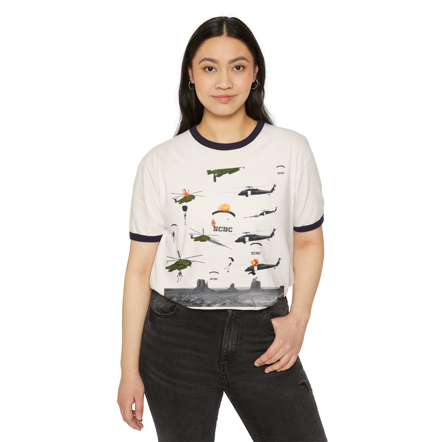 Skull Wars Cotton Ringer T-Shirt