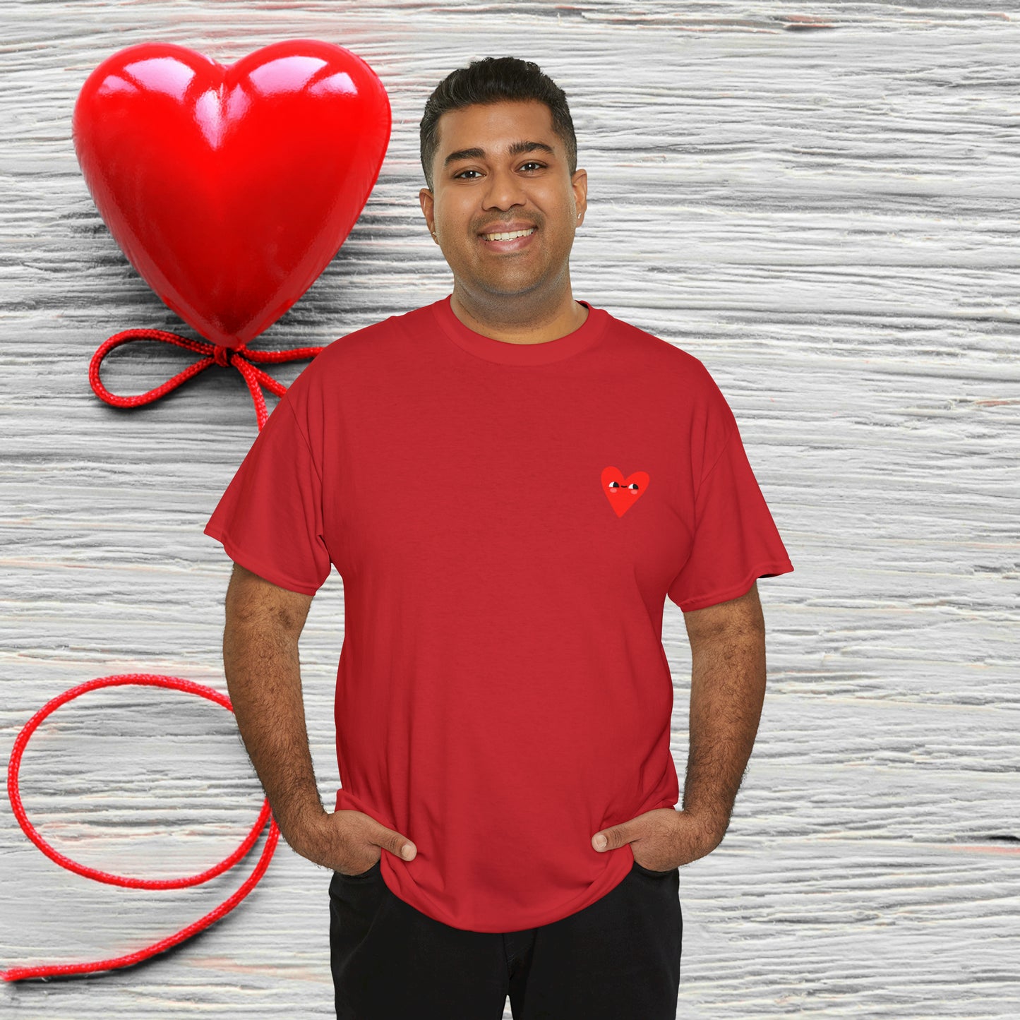 Unisex "Bashful Heart"  SCBC Cotton Tee. Graphic T-Shirt, T-Shirt, Unique, Original Brand, Valentines Day, Heart, Valentines Day Gift