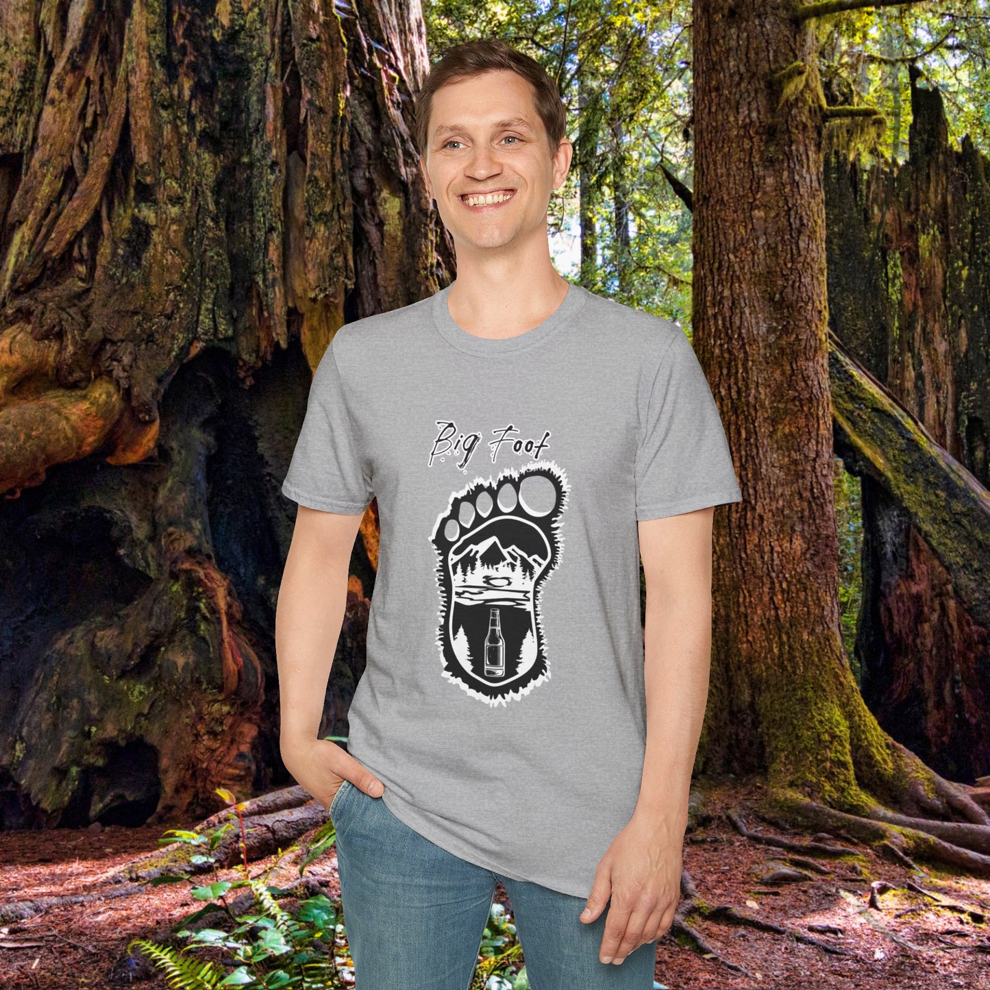 Unisex "Big Foot" Soft T-Shirt. Graphic T-Shirt, Streetwear, Branded T-Shirt, Original Design, Unisex, Adulting, Funny Shirt, Wilderness