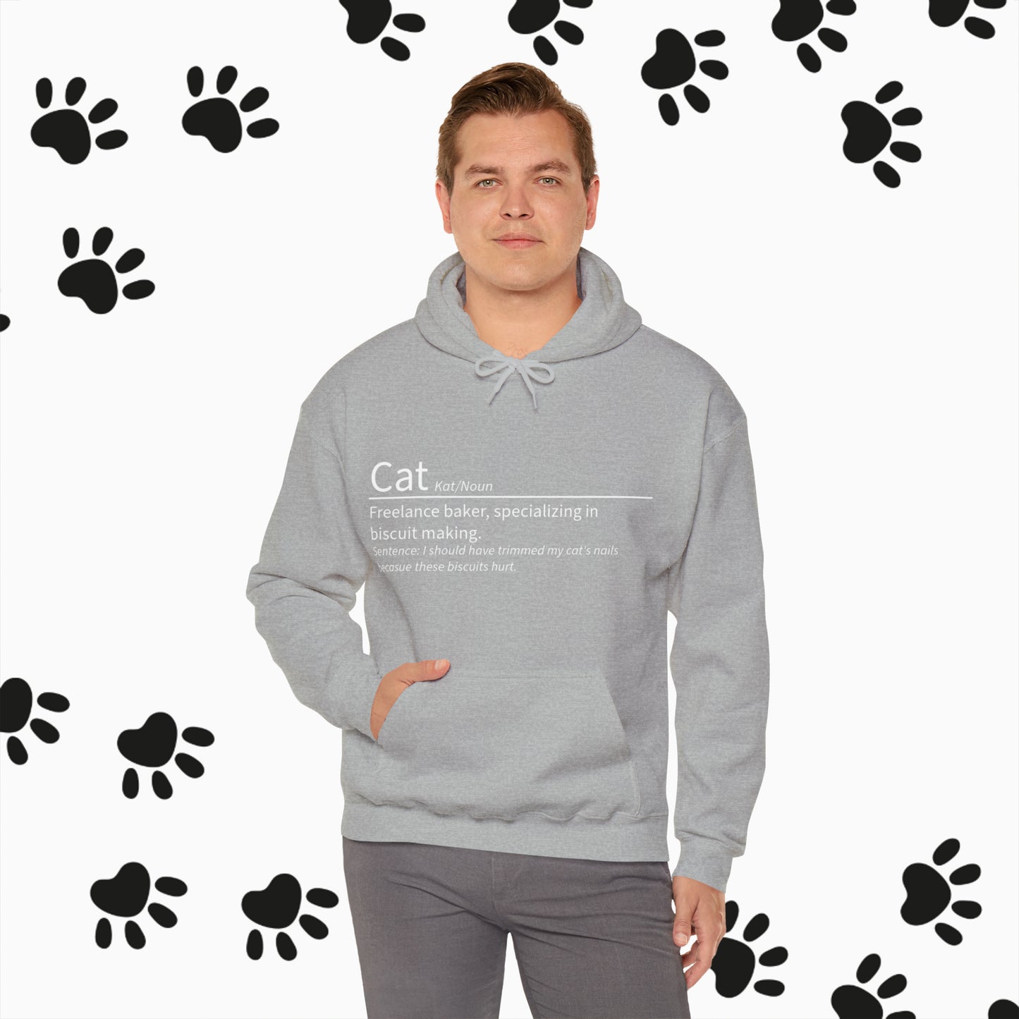 Unisex "Cat Definition" Heavy Blend™ Hooded Sweatshirt. Hoodie. Hooded Sweatshirt. Sweater. Streetwear. Cat Lover. Cat Dad. Animal Lover.