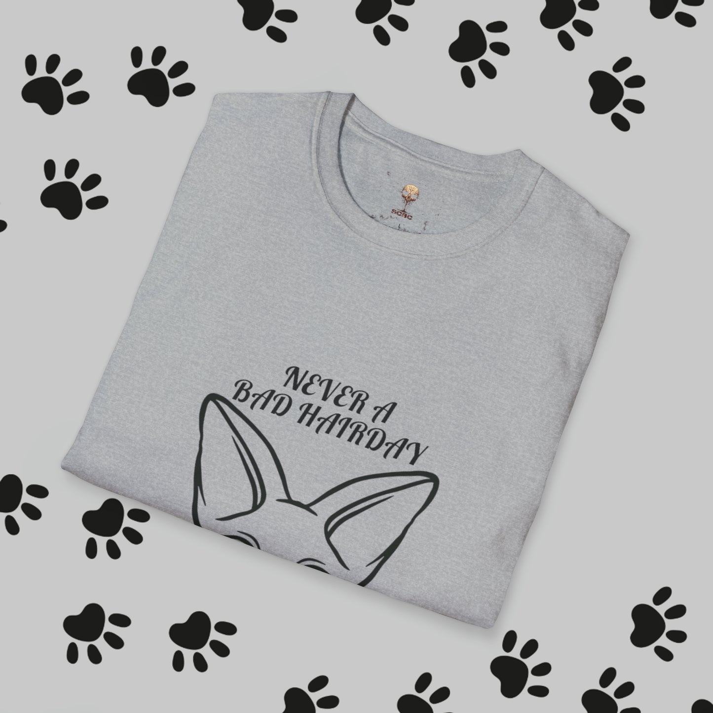 Unisex "Sphinx Cat Hair Day" Soft-style T-Shirt. Cat Shirt, Animal Lover, Cat Mom, Cat Dad. Unisex, Streetwear, Gift For Cat, Cat Lady.