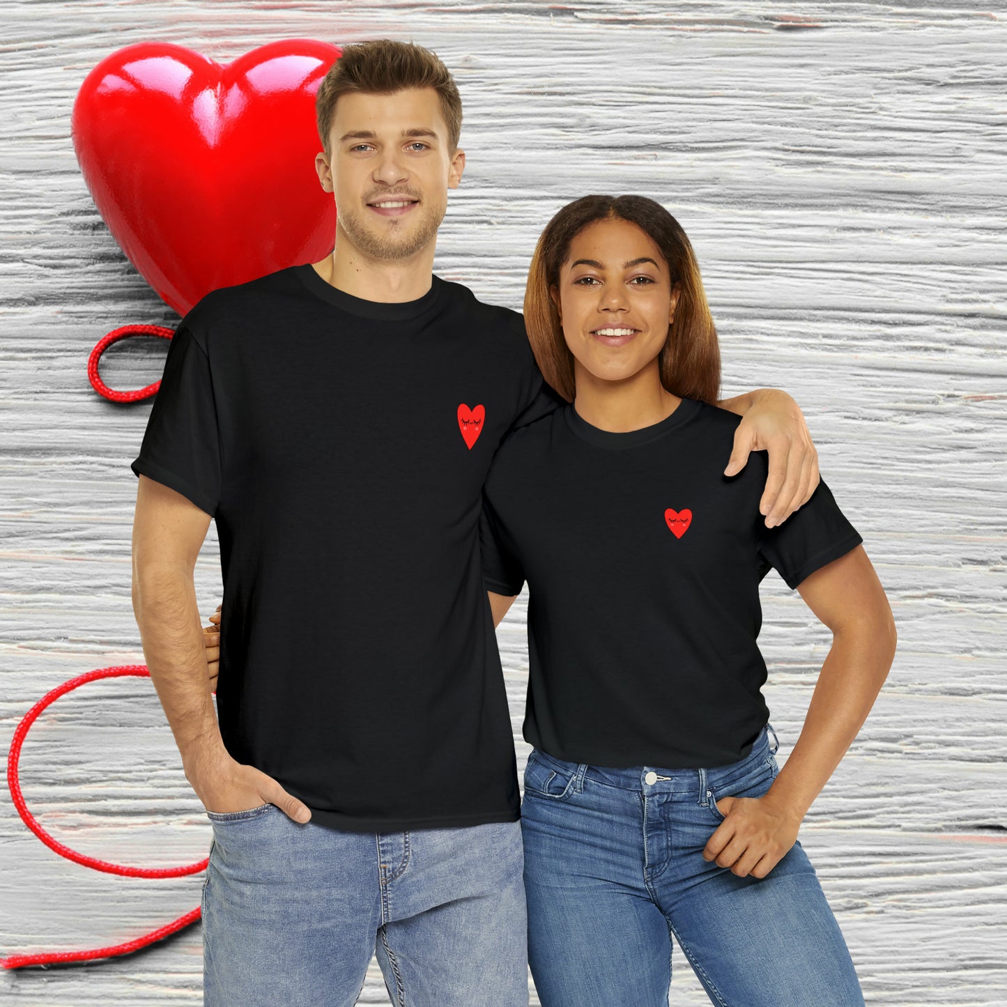 Unisex "Blushing Heart"  SCBC Heavy Cotton Tee. Graphic T-Shirt, T-Shirt, Unique, Original Brand, Valentines Day, Heart, Valentines Day Gift