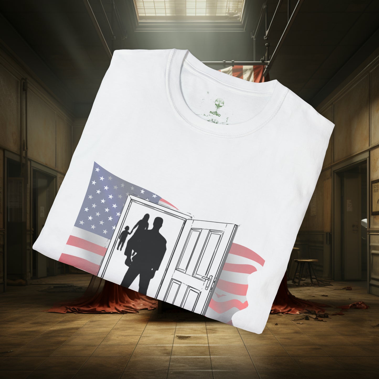 Unisex "Welcome Home" Soft Style T-Shirt.  Hunting Shirt, Patriotic Shirt, Gift For Veteran, Unisex, Army Wife, Veteran, Birthday Gift.