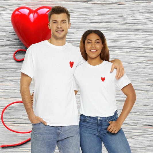 Unisex "Blushing Heart"  SCBC Heavy Cotton Tee. Graphic T-Shirt, T-Shirt, Unique, Original Brand, Valentines Day, Heart, Valentines Day Gift