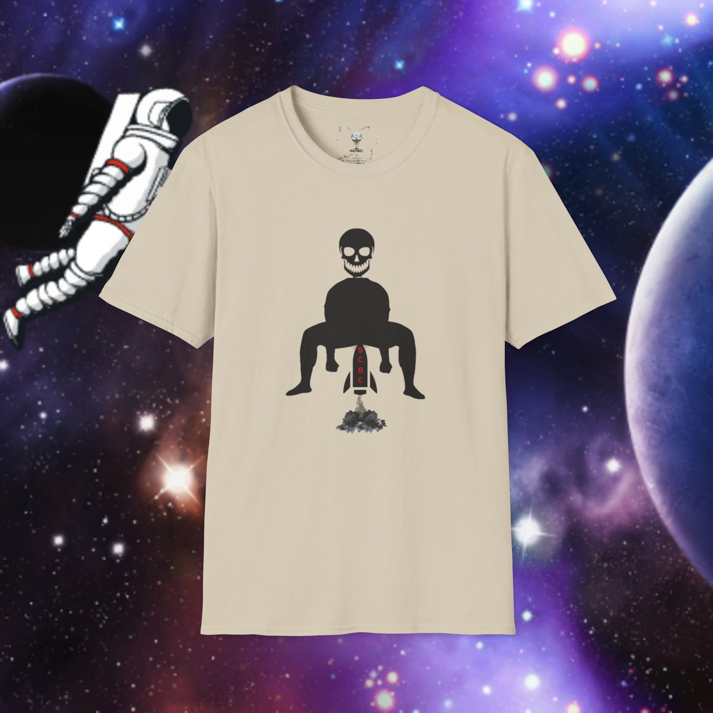 Unisex SCBC "Blast-Off" Soft-style T-Shirt. Graphic T-Shirt, Streetwear, Branded T-Shirt, Original Design, Unisex T-Shirt, Birthday Gift.