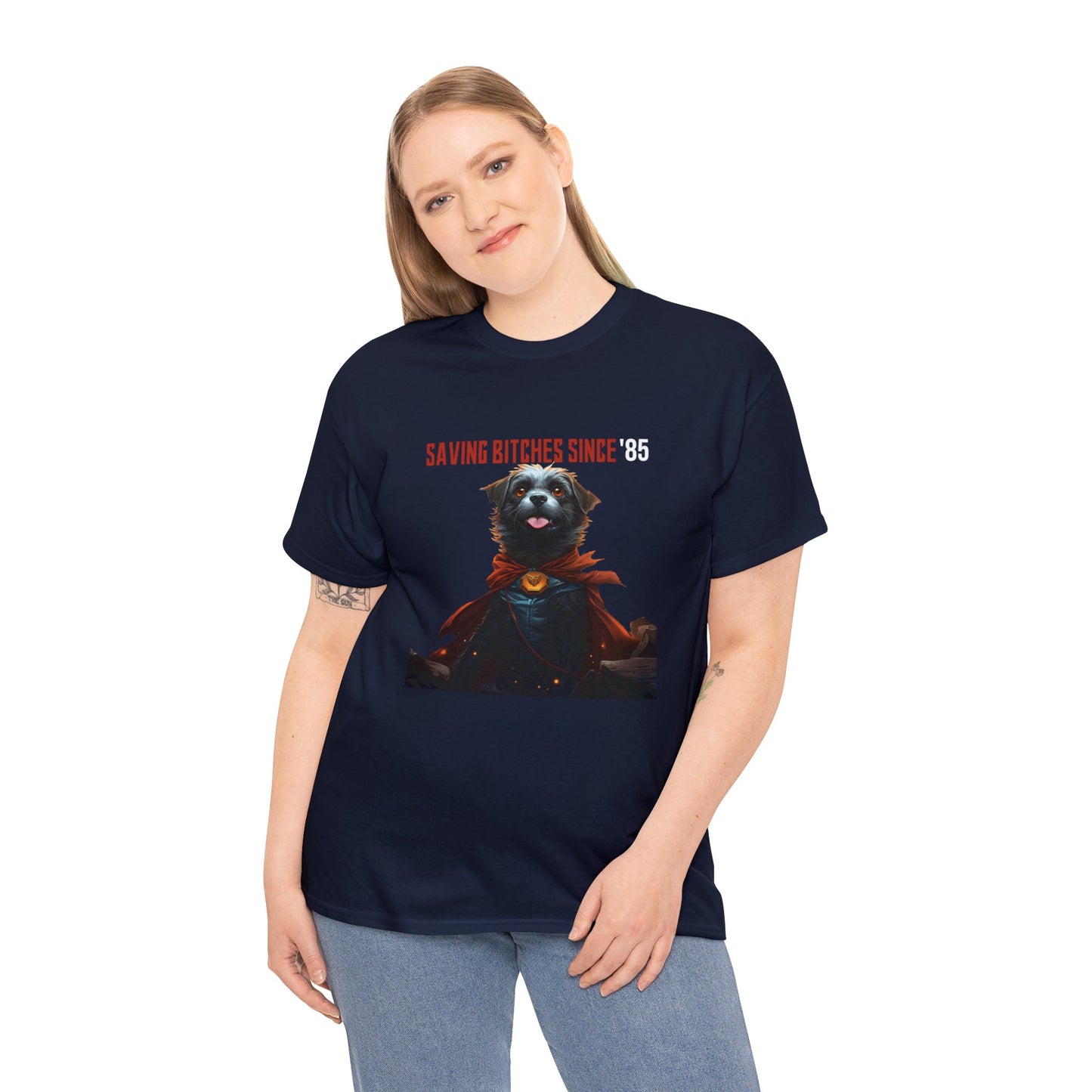 Unisex "Super Dog" Heavy Cotton Tee: Super Dog. Dog T-Shirt. Dog Lover. Animal Lover. Birthday Gift. Graphic T-shirt. Unisex