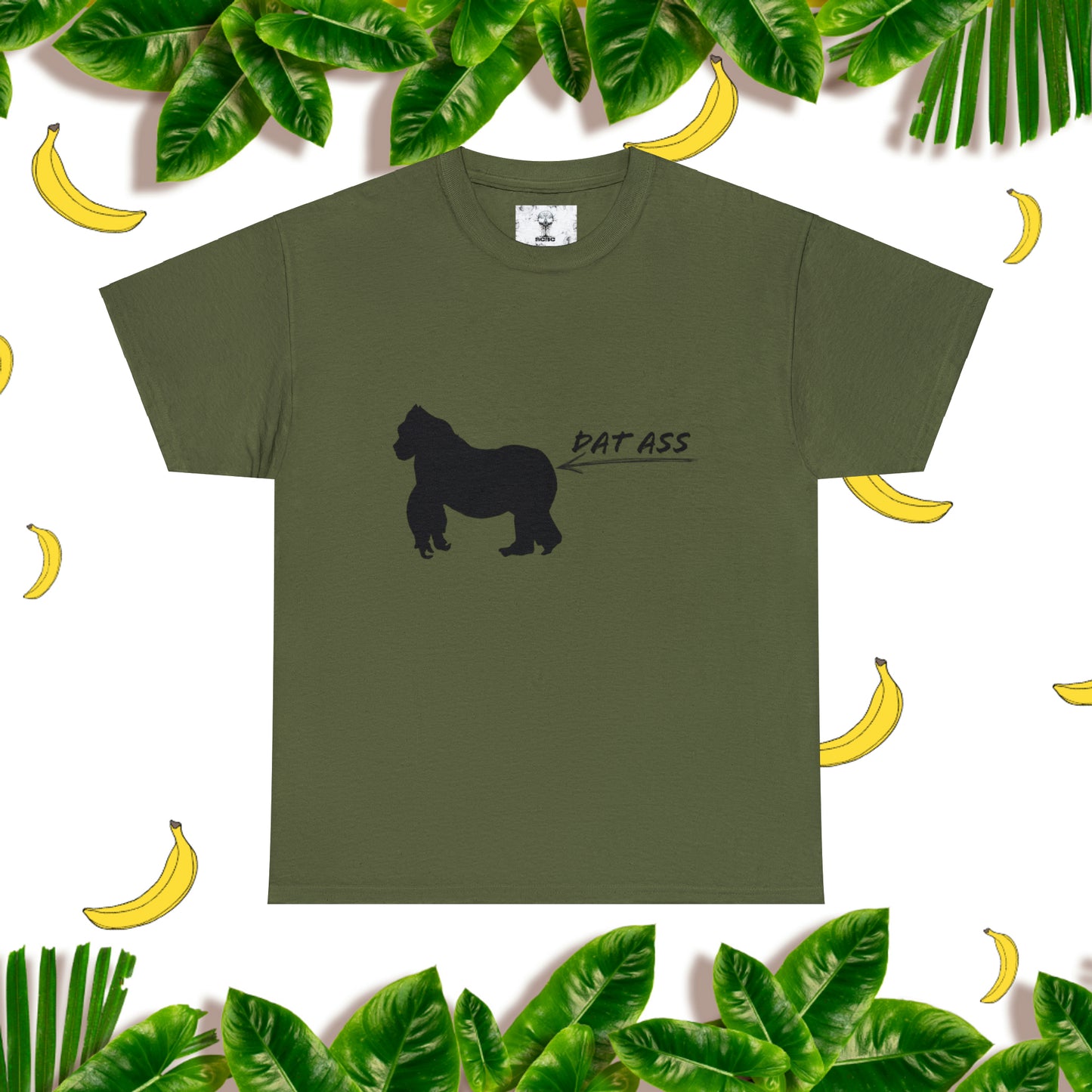 Unisex "Dat Ass" Heavy Cotton Tee. Unisex. Humorous T-Shirt. Animal Print. Gift For Animal Lover. Birthday Gift. Gift For Him. Gift For Her