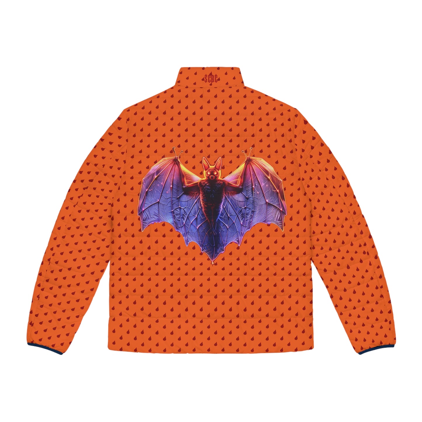 Men's SCBC "Bat's Blood" Puffer Jacket (AOP). Puffer Jacket, Spring, Mens Clothes, Warm Jacket, Lightweight, Elephant. Graphic Design