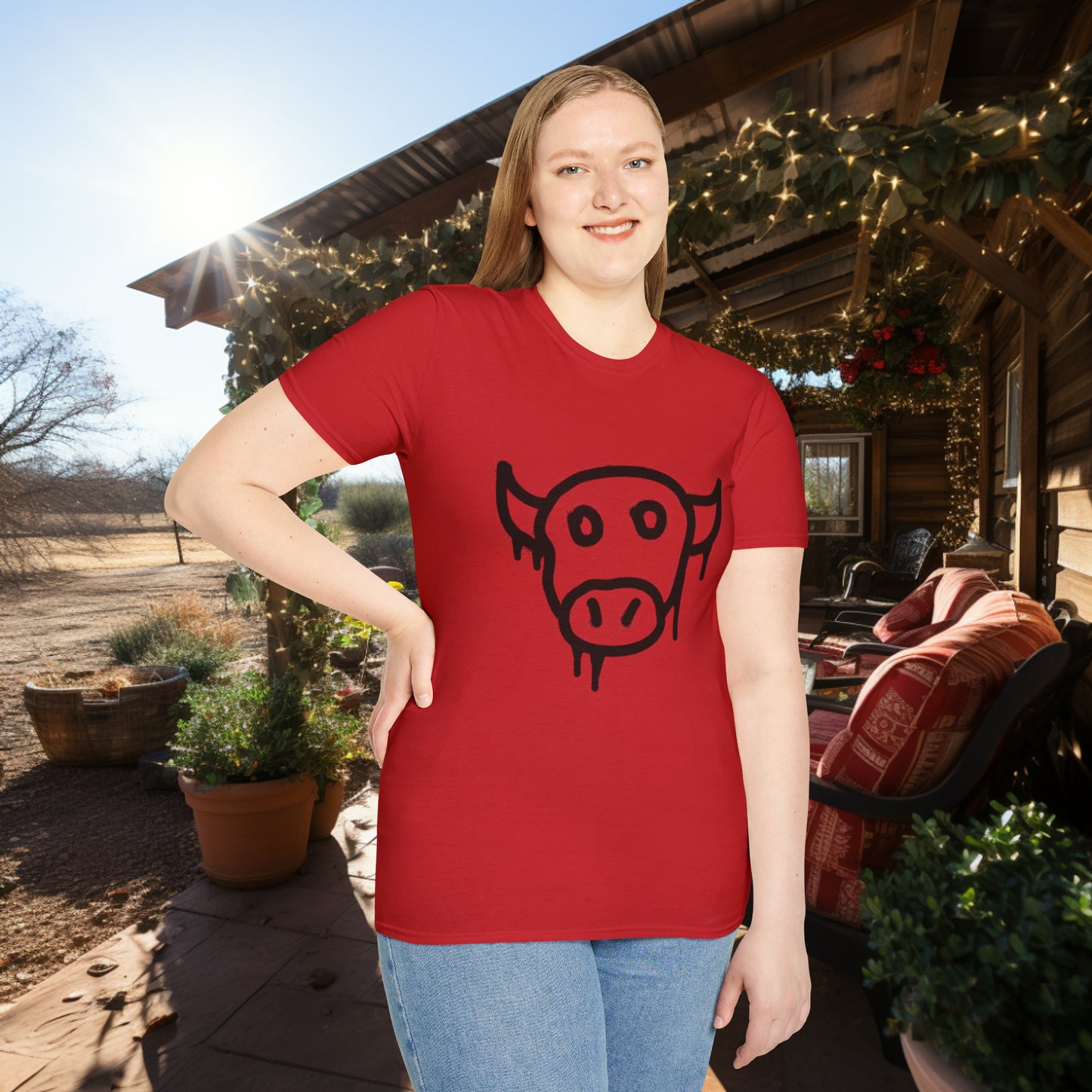 Unisex " Moo Cow" Soft Style T-Shirt.  Farmer Shirt, Cow Shirt, Gift For Animal Lovers, Unisex, Animal Rescue, Veteran, Birthday Gift.