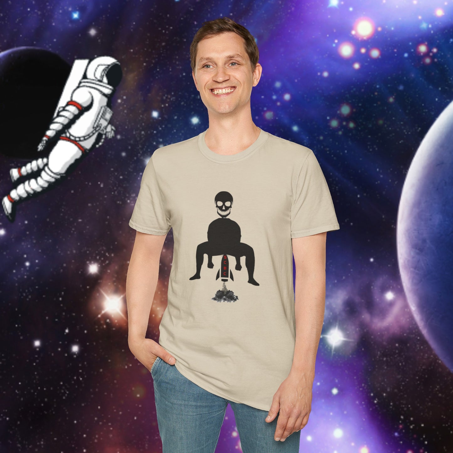 Unisex SCBC "Blast-Off" Soft-style T-Shirt. Graphic T-Shirt, Streetwear, Branded T-Shirt, Original Design, Unisex T-Shirt, Birthday Gift.