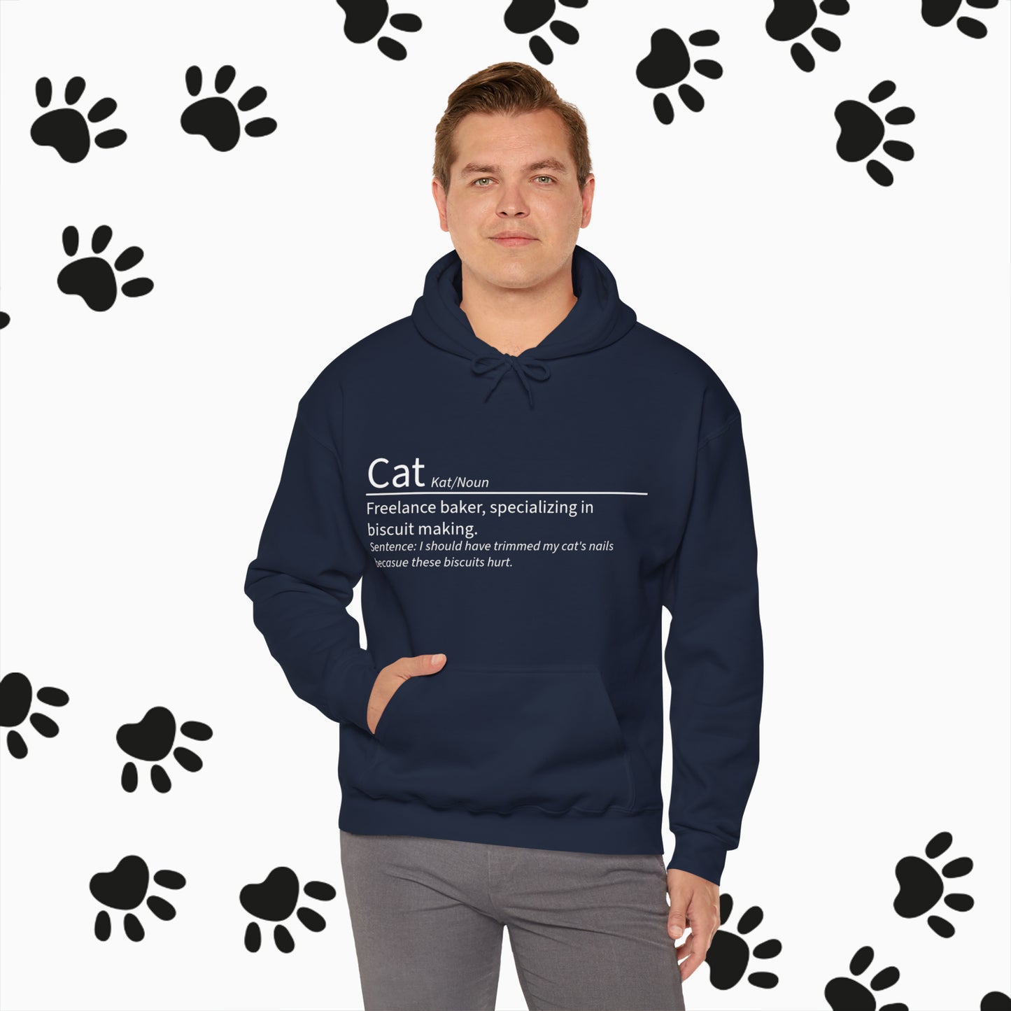 Unisex "Cat Definition" Heavy Blend™ Hooded Sweatshirt. Hoodie. Hooded Sweatshirt. Sweater. Streetwear. Cat Lover. Cat Dad. Animal Lover.