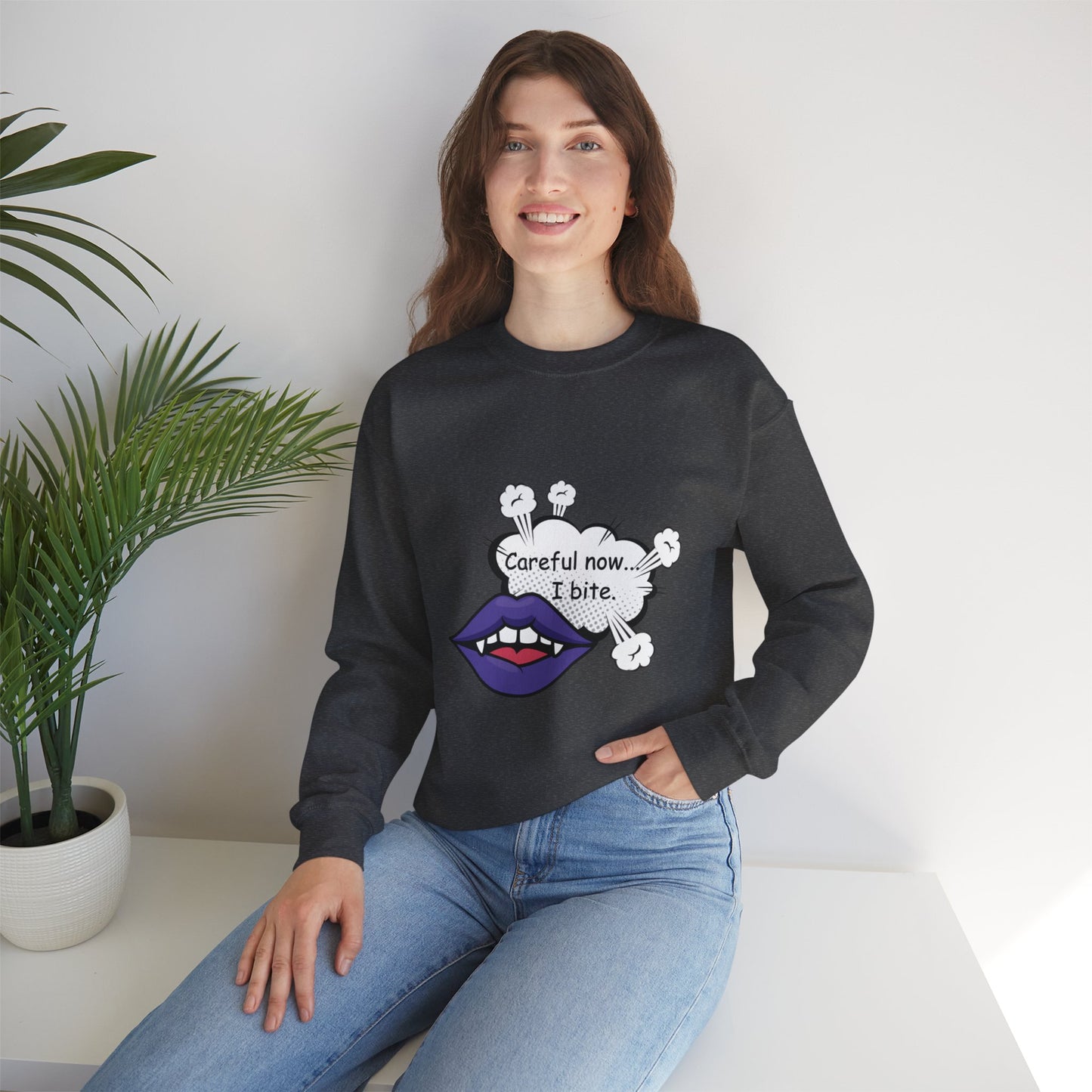 Unisex "Love Bite" Crewneck Sweatshirt. Unisex, Sweatshirt, Valentines Day, Valentines Day Gift, Gift For Her, Gift for Her, Birthday Gift