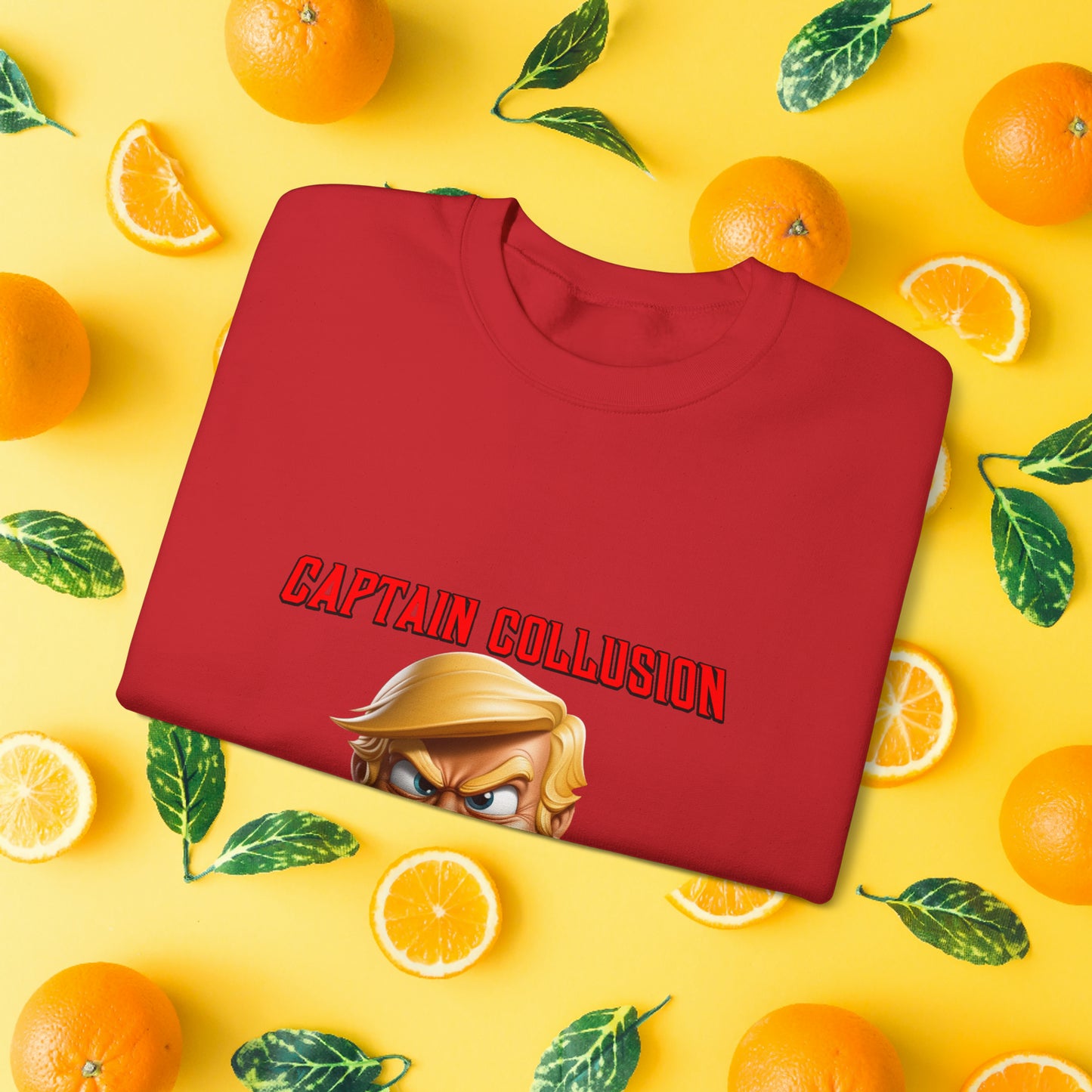 Unisex "Captain Collusion"  Heavy Blend™ Crewneck Sweatshirt. Political Shirt. Donald Trump Shirt. 2024 Election. Unisex. Gift For Him. Gift For Her. Birthday Gift. Christmas Gift.