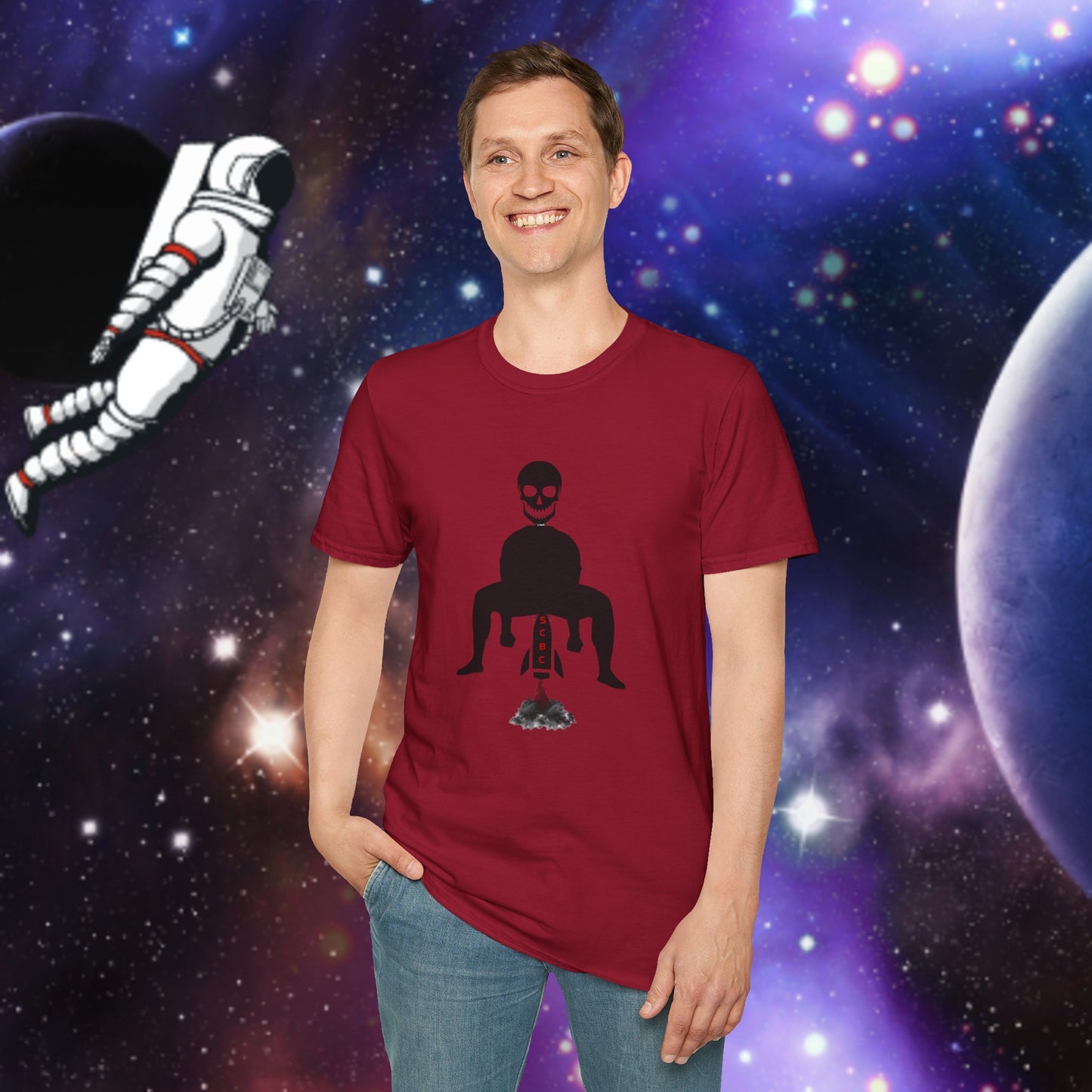 Unisex SCBC "Blast-Off" Soft-style T-Shirt. Graphic T-Shirt, Streetwear, Branded T-Shirt, Original Design, Unisex T-Shirt, Birthday Gift.