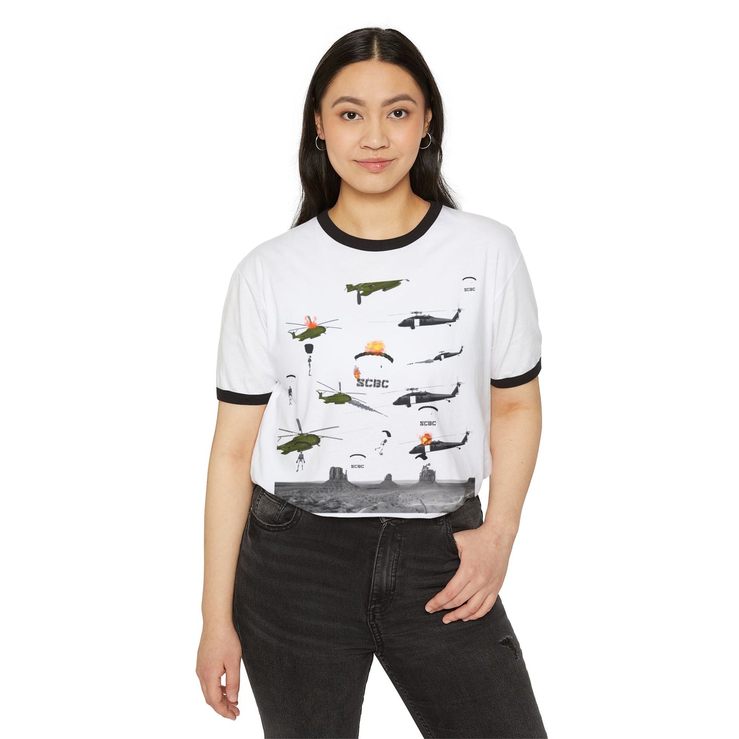 Skull Wars Cotton Ringer T-Shirt