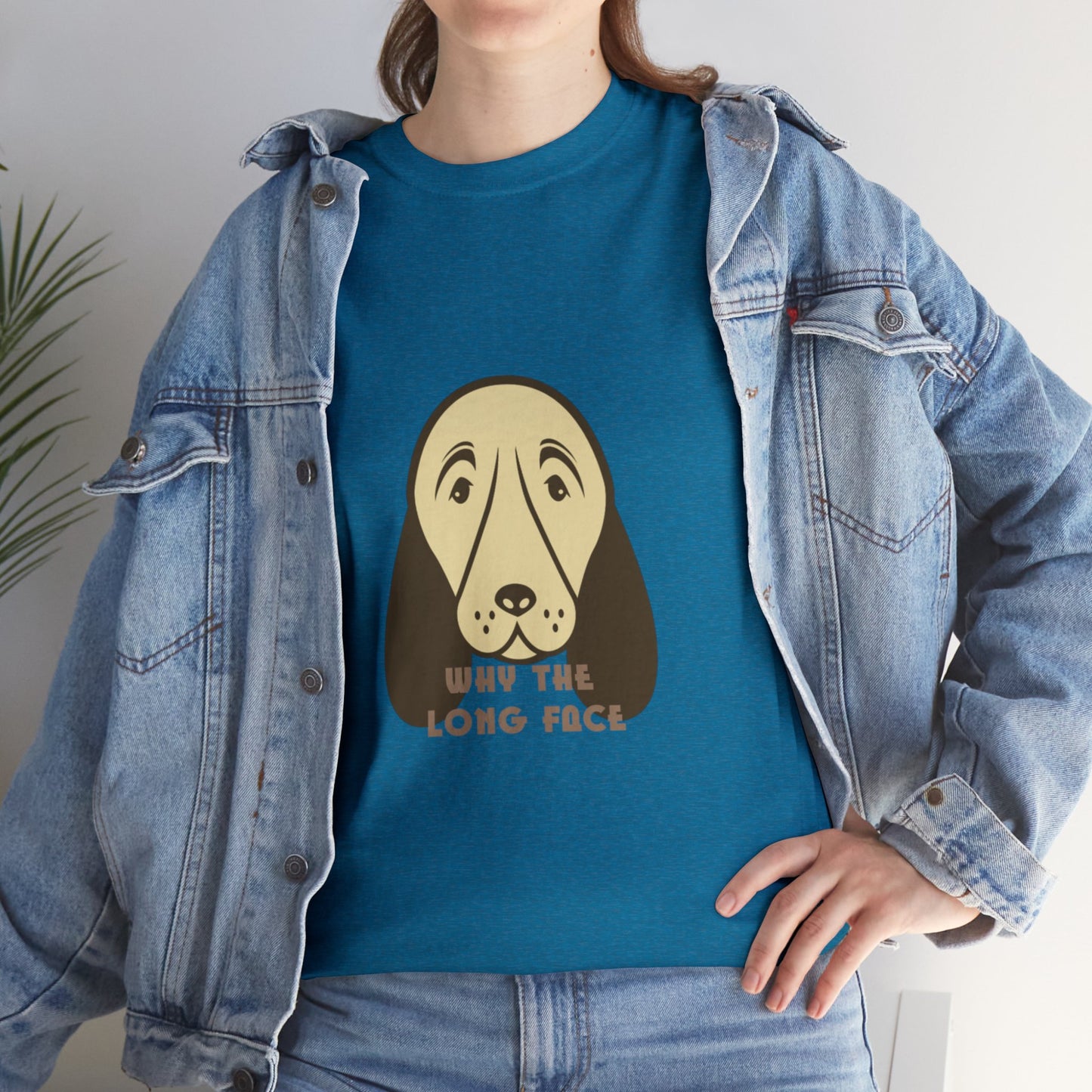 Unisex "Why The Long Face Heavy Cotton Tee. Dog T-Shirt, Unisex, Dog Lover, Birthday Gift, Gift For Dog Dad, Gift For Animal Lover