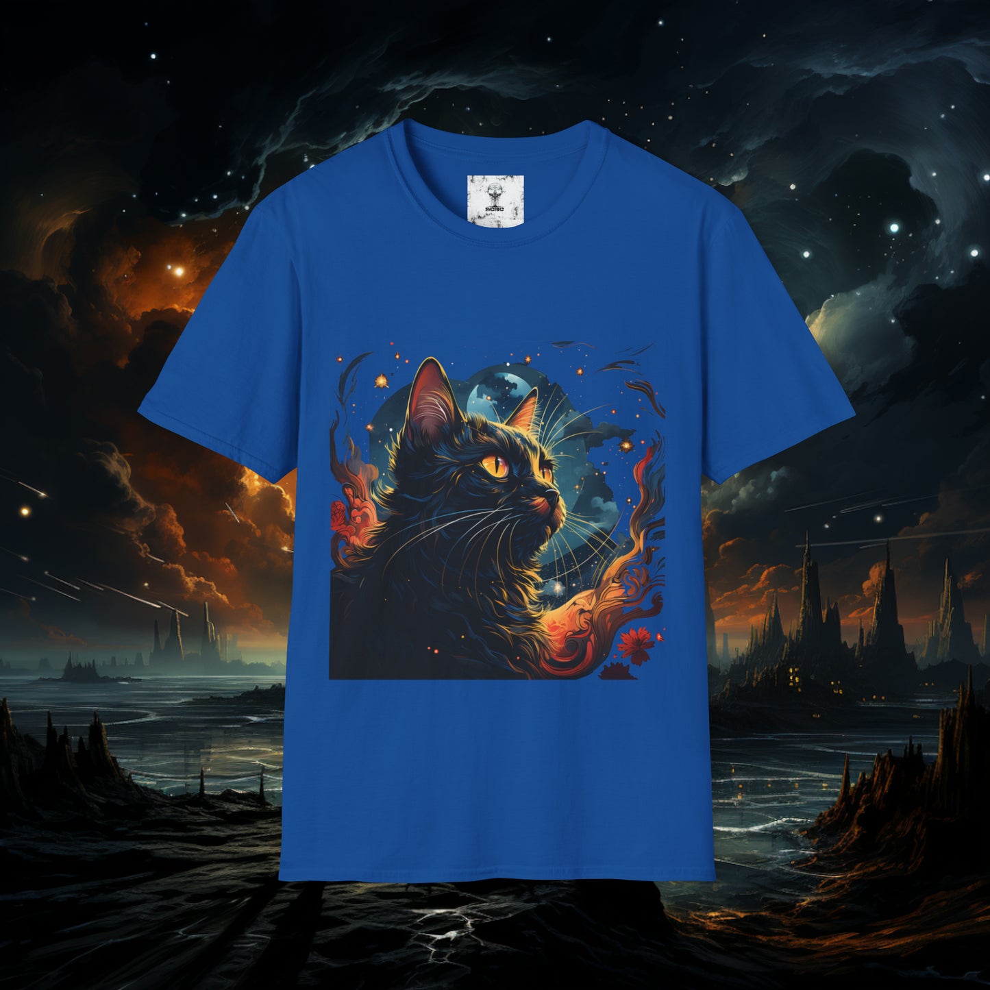 Short Sleeve "Space Cat" T-Shirt Unisex fit, Gift for Him, Gift for Her, Birthday Gift, Gift For Cat Lovers.