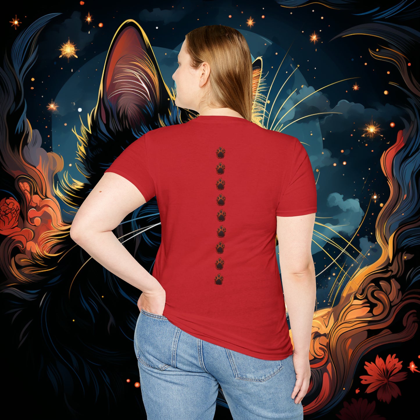 Short Sleeve "Space Cat" T-Shirt Unisex fit, Gift for Him, Gift for Her, Birthday Gift, Gift For Cat Lovers.