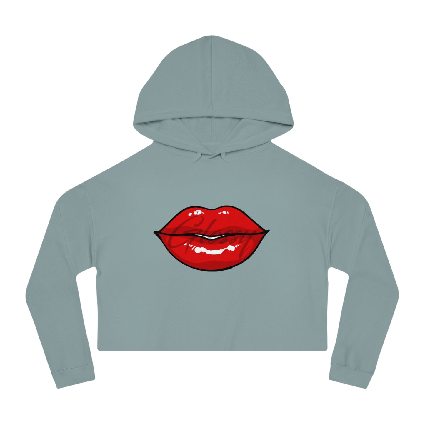 Glossy Lip Service Women's Cropped Hooded Sweatshirt