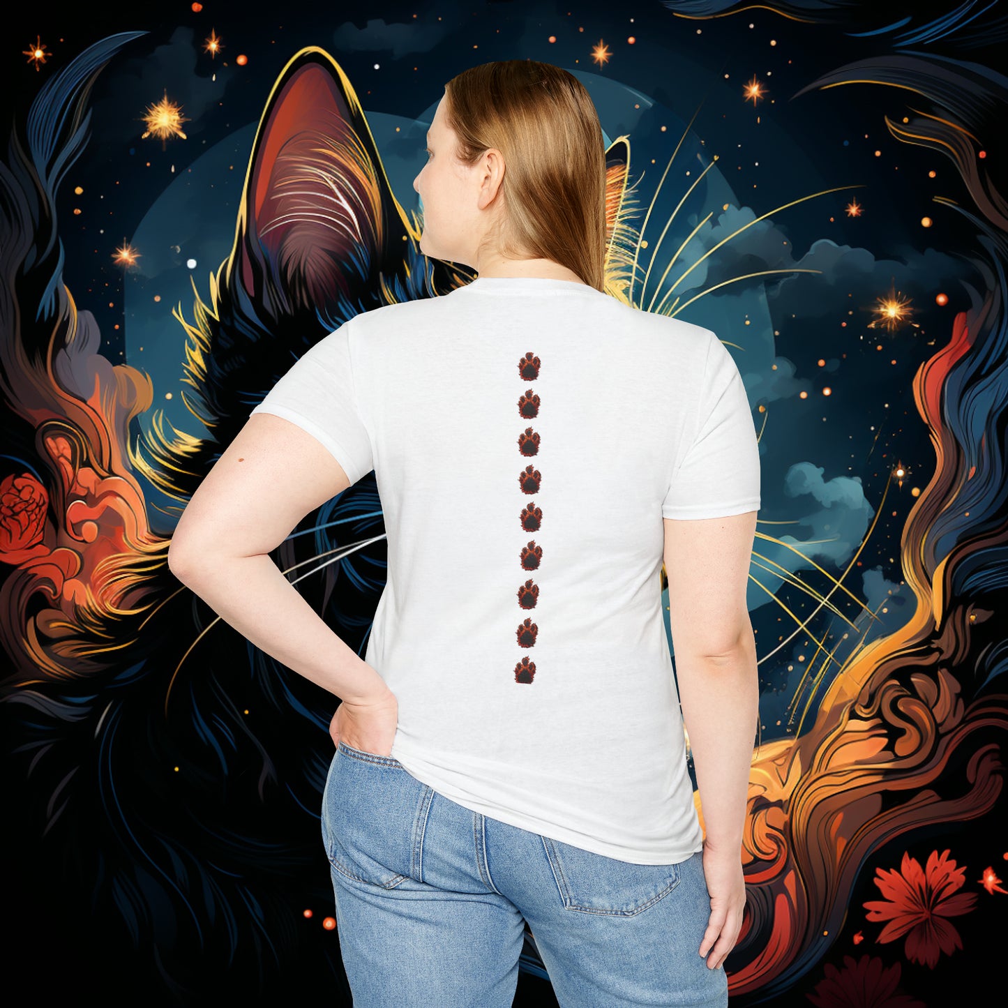 Short Sleeve "Space Cat" T-Shirt Unisex fit, Gift for Him, Gift for Her, Birthday Gift, Gift For Cat Lovers.