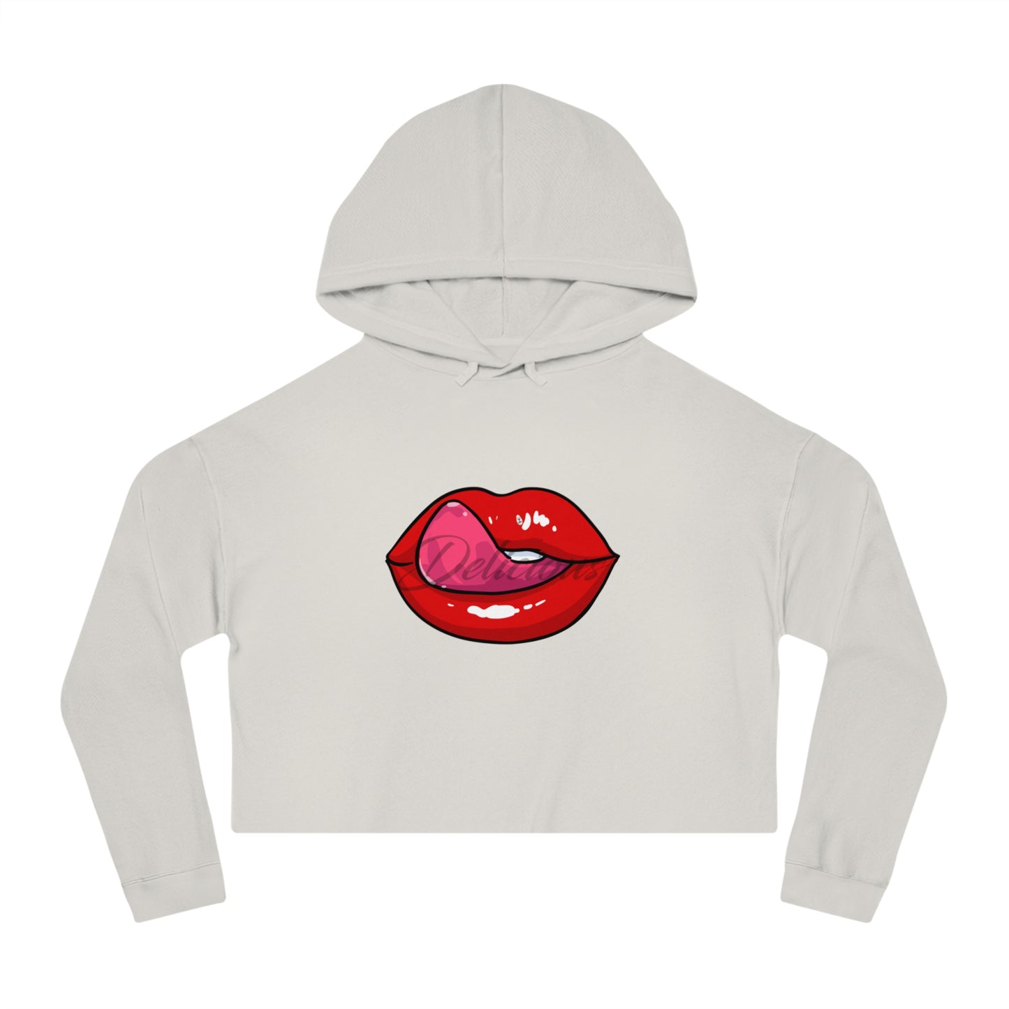 Delicious Lip Service Cropped Hooded Sweatshirt