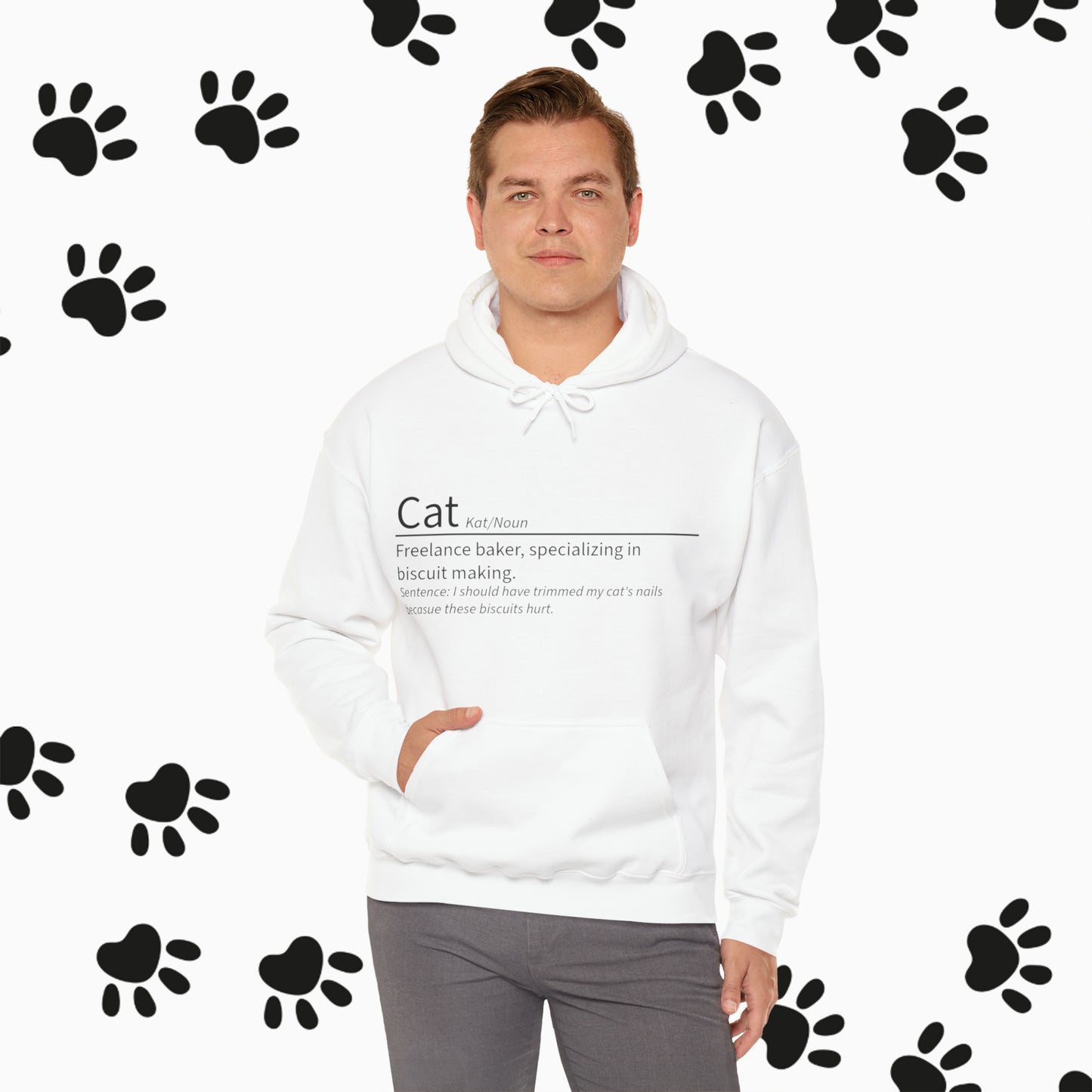 Unisex "Cat Definition" Heavy Blend™ Hooded Sweatshirt. Hoodie. Hooded Sweatshirt. Sweater. Streetwear. Cat Lover. Cat Dad. Animal Lover.