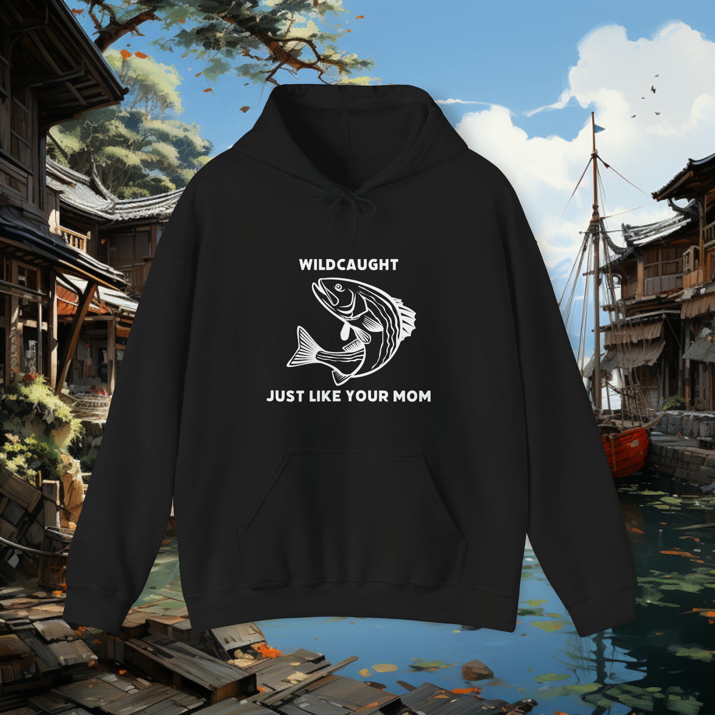 Unisex Heavy Blend "Wildcaught" Hooded Sweatshirt. Funny Sweatshirt. Gift For Him. Stocking Stuffer. Christmas Gift. Fisherman/Fishing Gear