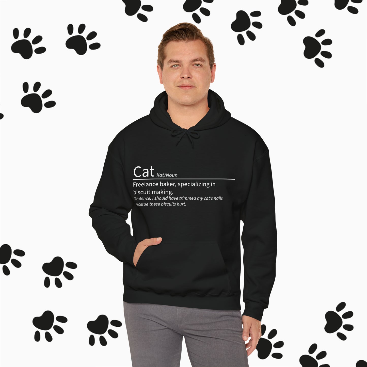 Unisex "Cat Definition" Heavy Blend™ Hooded Sweatshirt. Hoodie. Hooded Sweatshirt. Sweater. Streetwear. Cat Lover. Cat Dad. Animal Lover.