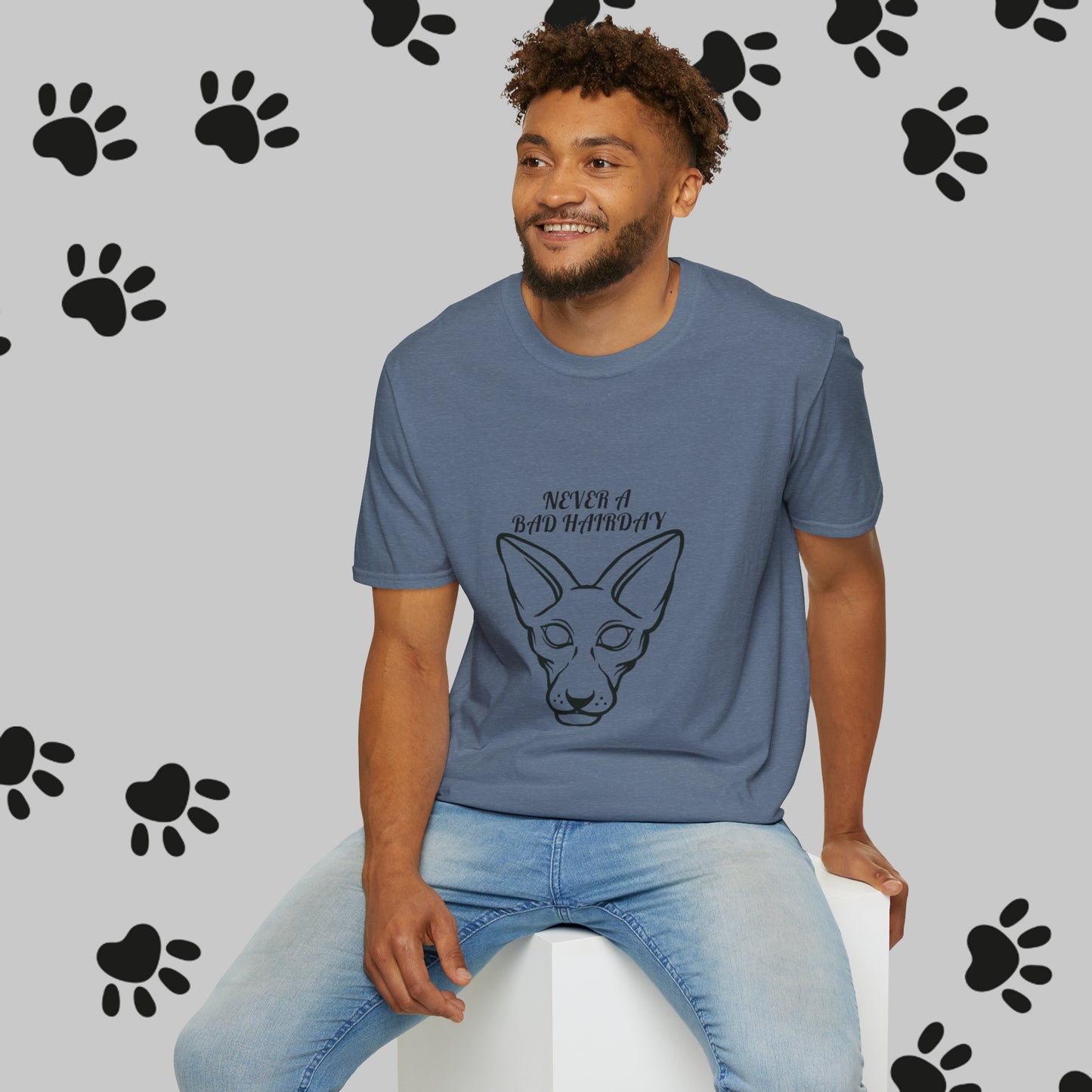 Unisex "Sphinx Cat Hair Day" Soft-style T-Shirt. Cat Shirt, Animal Lover, Cat Mom, Cat Dad. Unisex, Streetwear, Gift For Cat, Cat Lady.