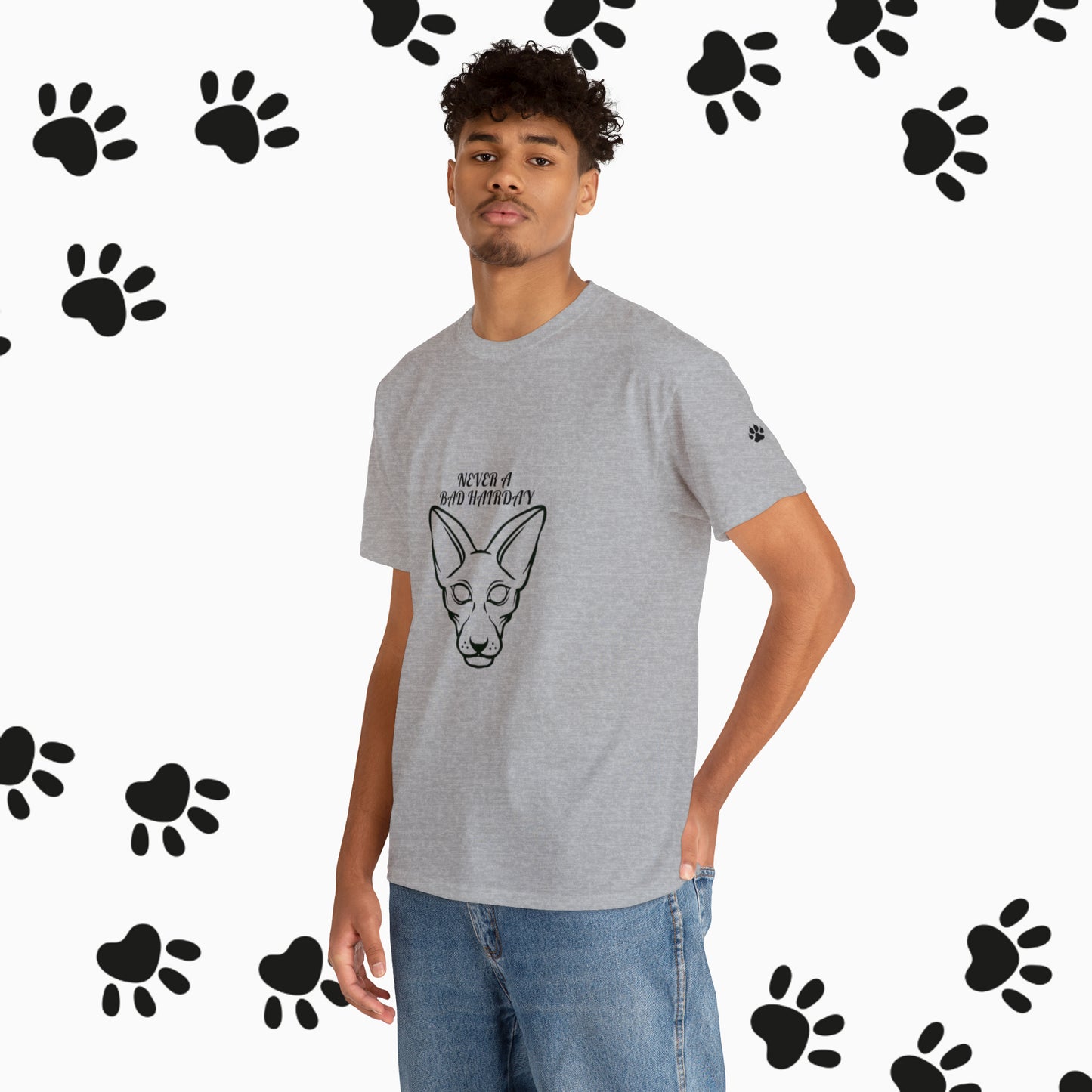 Unisex Sphynx Cat Heavy Cotton Tee. Cat Lover. Cat T-Shirt. Animal Lover. Cat Mom, Cat Dad, Birthday Gift. Cat Lady. Unisex. T-Shirt.