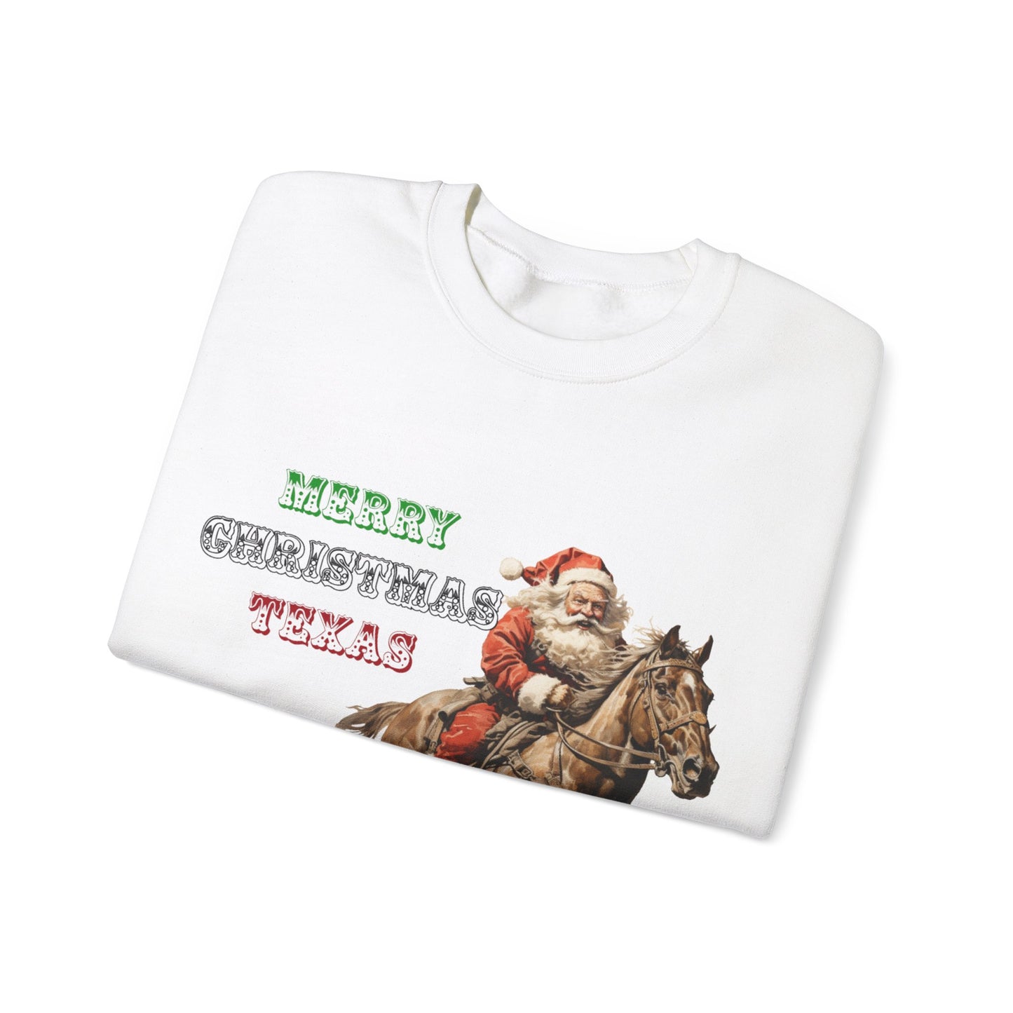 Unisex "Cowboy Santa" Crewneck Sweatshirt. Christmas Sweater. Texas. Christmas. Happy Holiday. Stocking Stuffer. Unisex Sweater