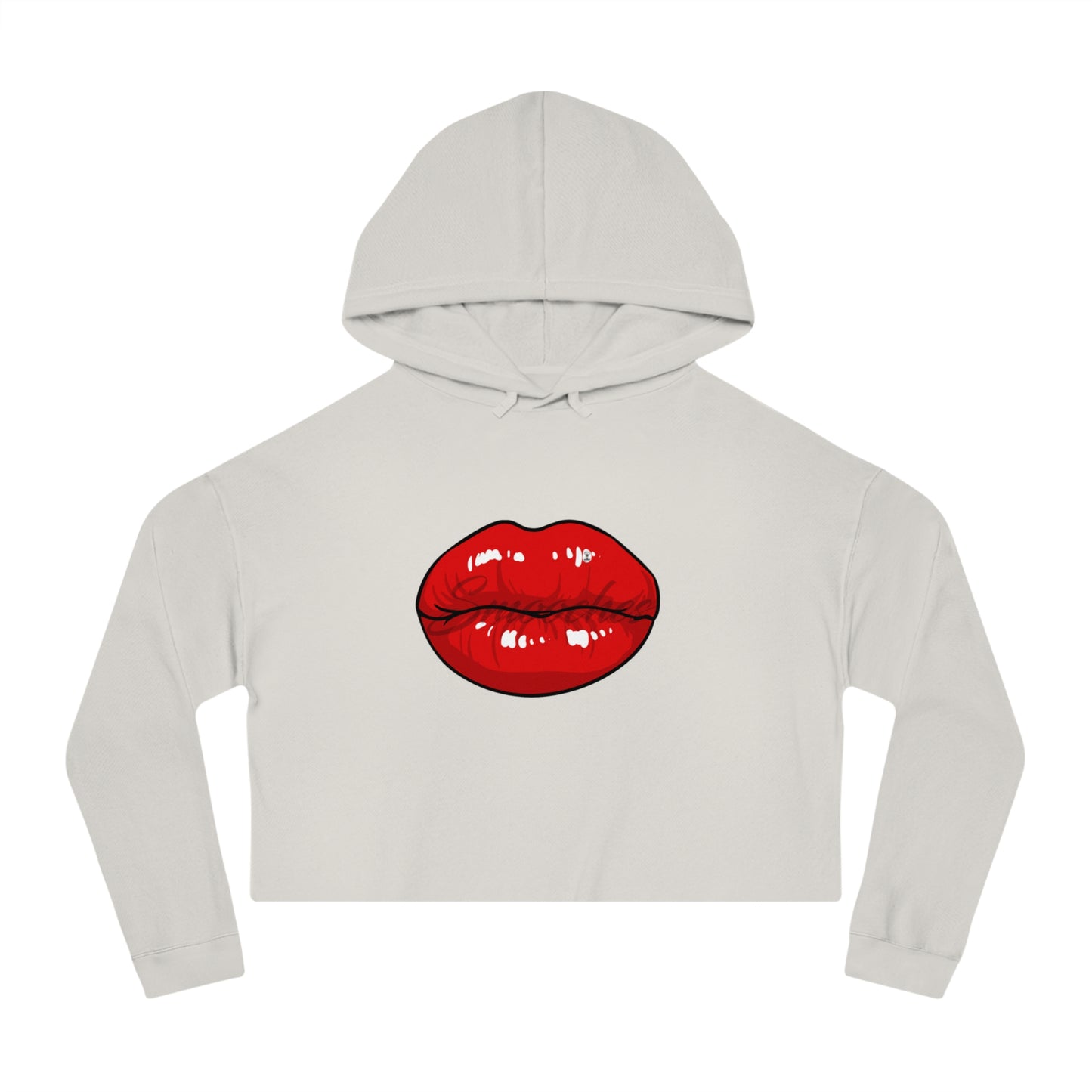 Smooches Lip Service Womens Cropped Hooded Hoodie