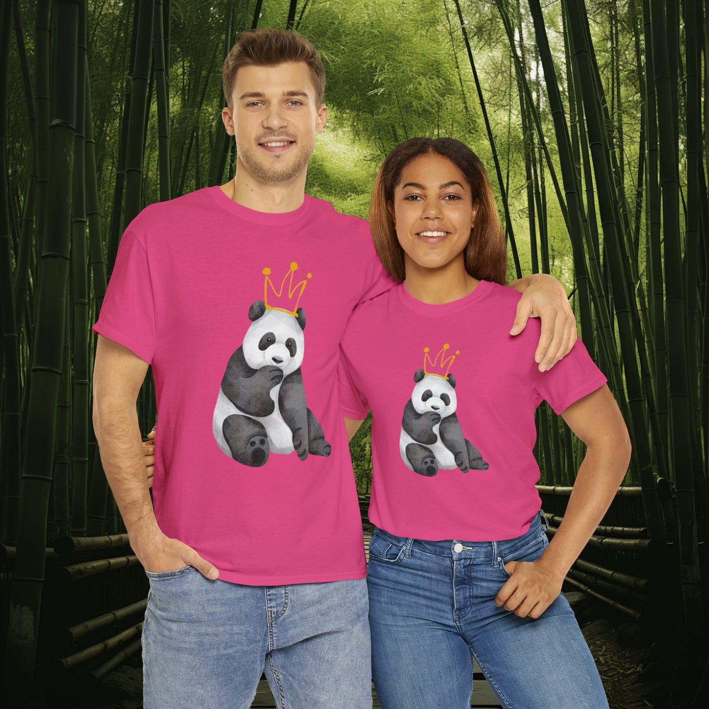 Unisex "Panda King" Heavy Cotton Tee. Unisex, Animal Lover, Panda, Birthday Gift, Birthday Gift, T-Shirt, Adult Clothes, Fashion