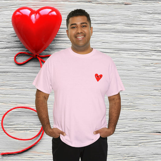 Unisex "Bashful Heart"  SCBC Cotton Tee. Graphic T-Shirt, T-Shirt, Unique, Original Brand, Valentines Day, Heart, Valentines Day Gift