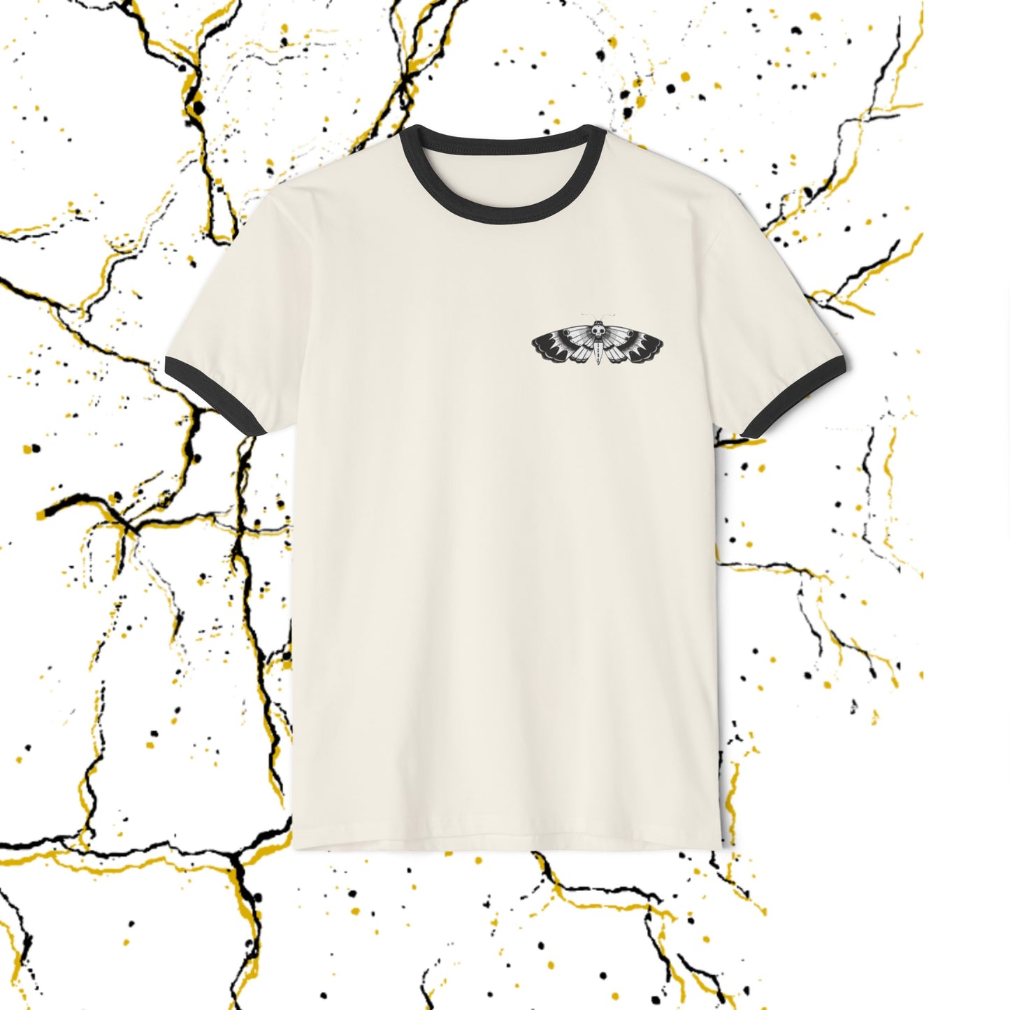 SCBC Unisex "Polilla" Cotton Ringer T-Shirt. Ringer T-shirt, Vintage, Branded, T-Shirt, Streetwear,  Unisex, Light Weight, Spring Fashion