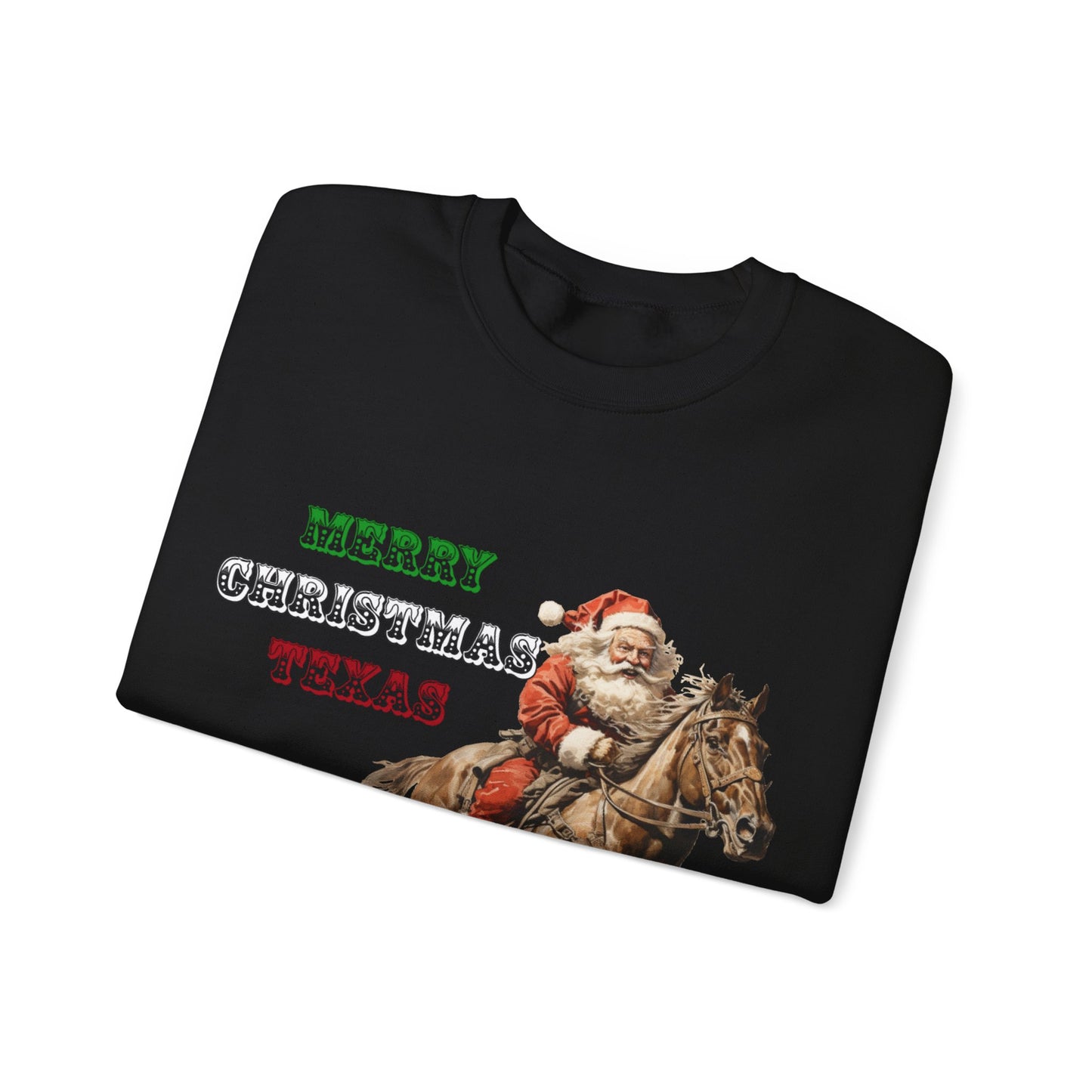 Unisex "Cowboy Santa" Crewneck Sweatshirt. Christmas Sweater. Texas. Christmas. Happy Holiday. Stocking Stuffer. Unisex Sweater
