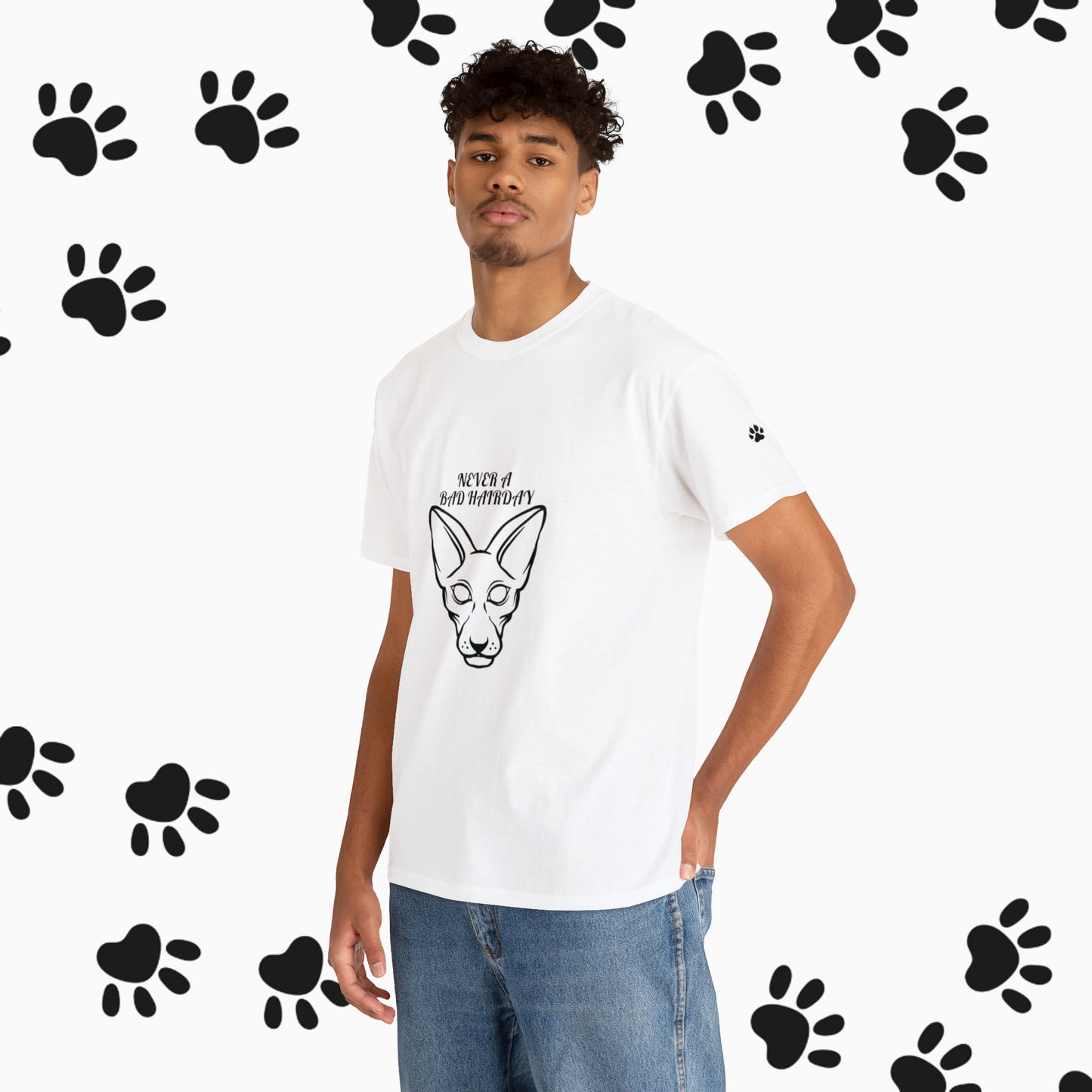 Unisex Sphynx Cat Heavy Cotton Tee. Cat Lover. Cat T-Shirt. Animal Lover. Cat Mom, Cat Dad, Birthday Gift. Cat Lady. Unisex. T-Shirt.