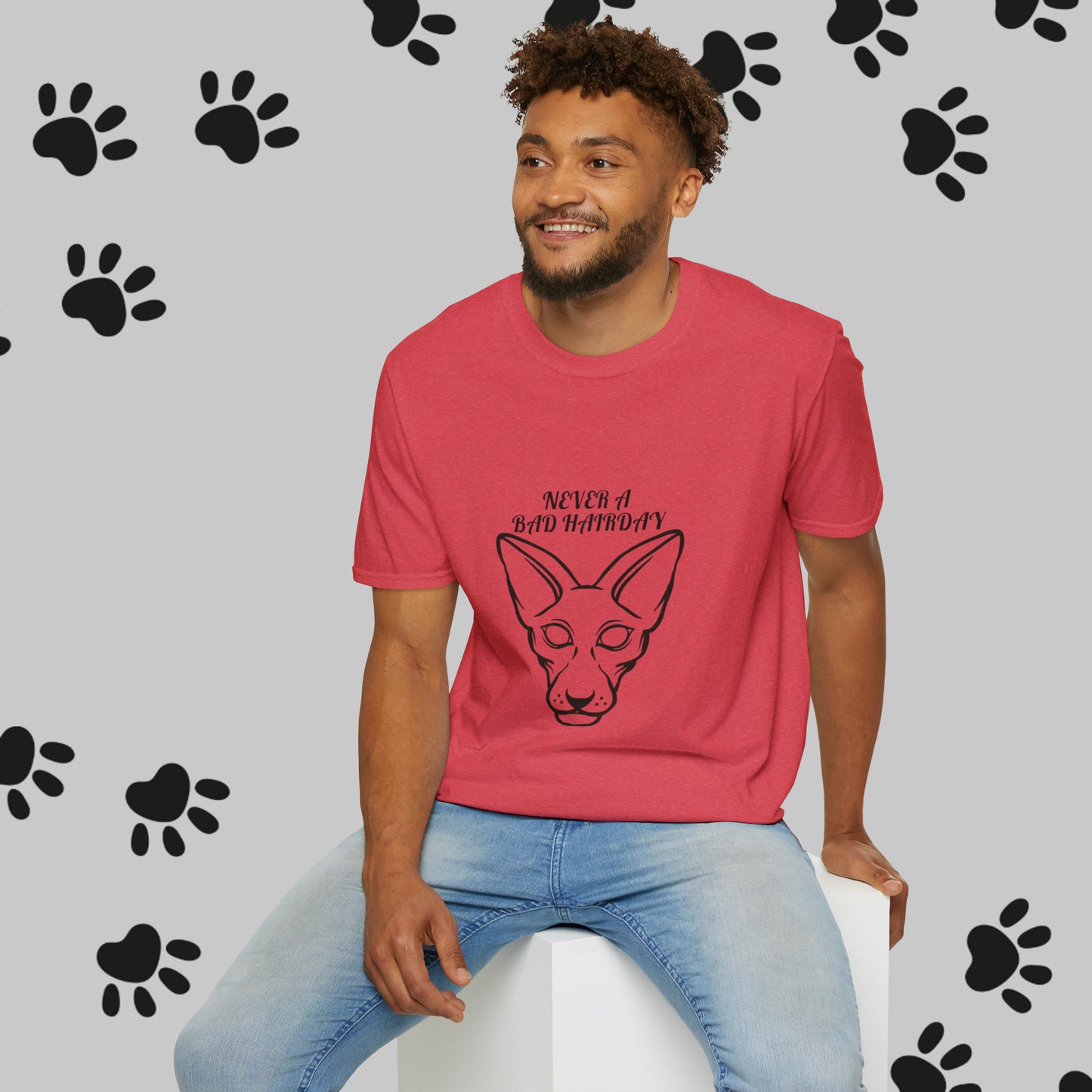 Unisex "Sphinx Cat Hair Day" Soft-style T-Shirt. Cat Shirt, Animal Lover, Cat Mom, Cat Dad. Unisex, Streetwear, Gift For Cat, Cat Lady.