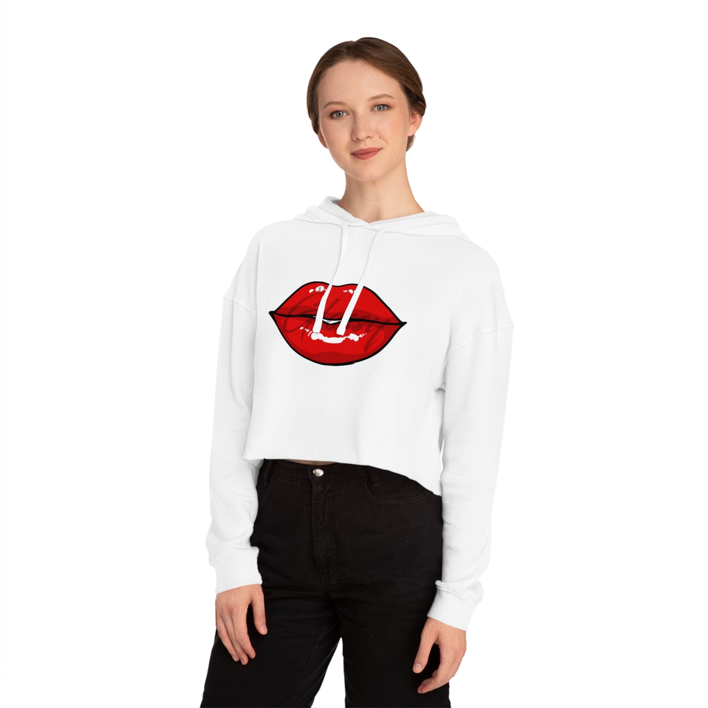 Glossy Lip Service Women's Cropped Hooded Sweatshirt