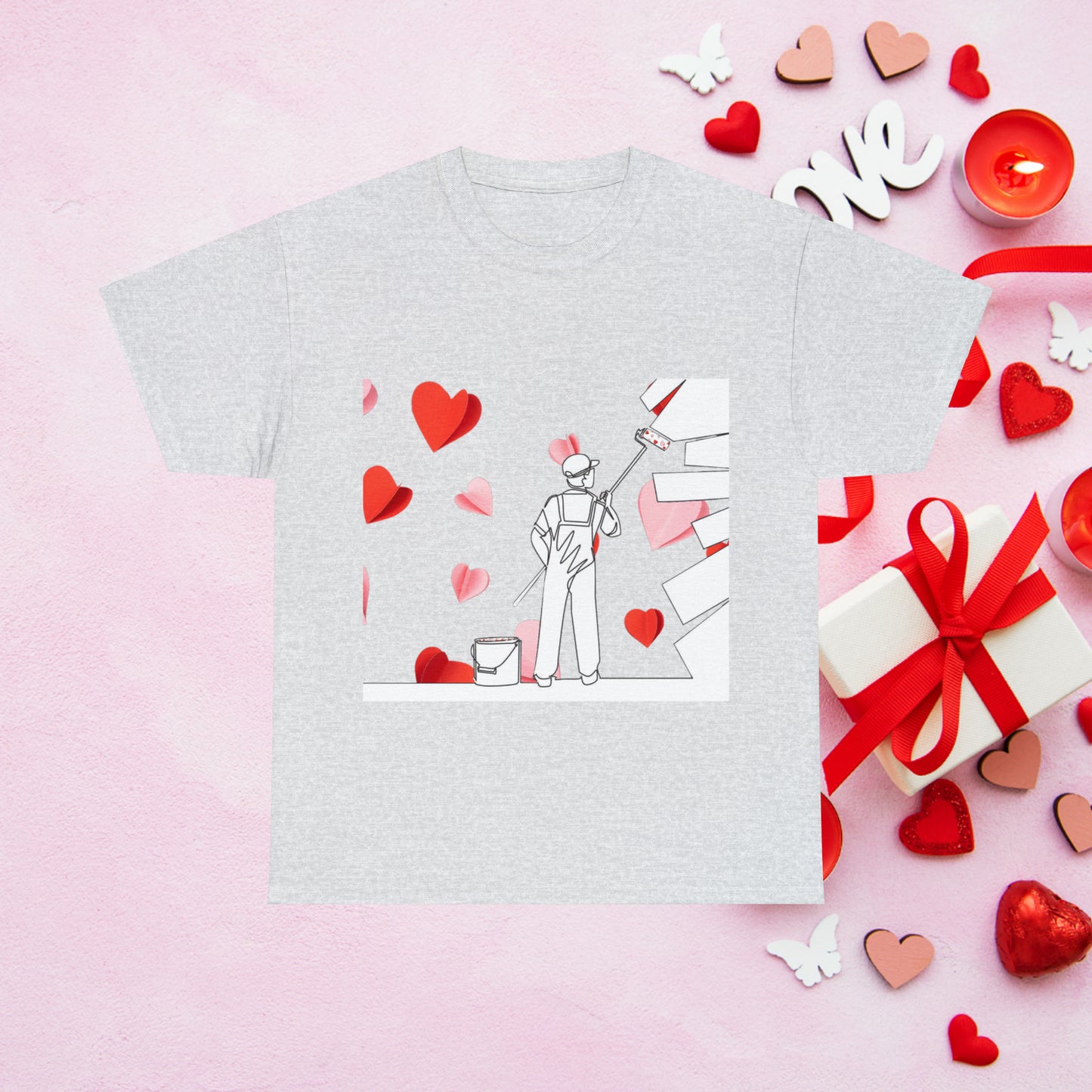 Unisex "Painted Heart" Cotton Tee. Unisex Shirt. Valentines Day Gift. Valentines Day. Couples Shirt. Anniversary Gift. Gift For Him/Her.